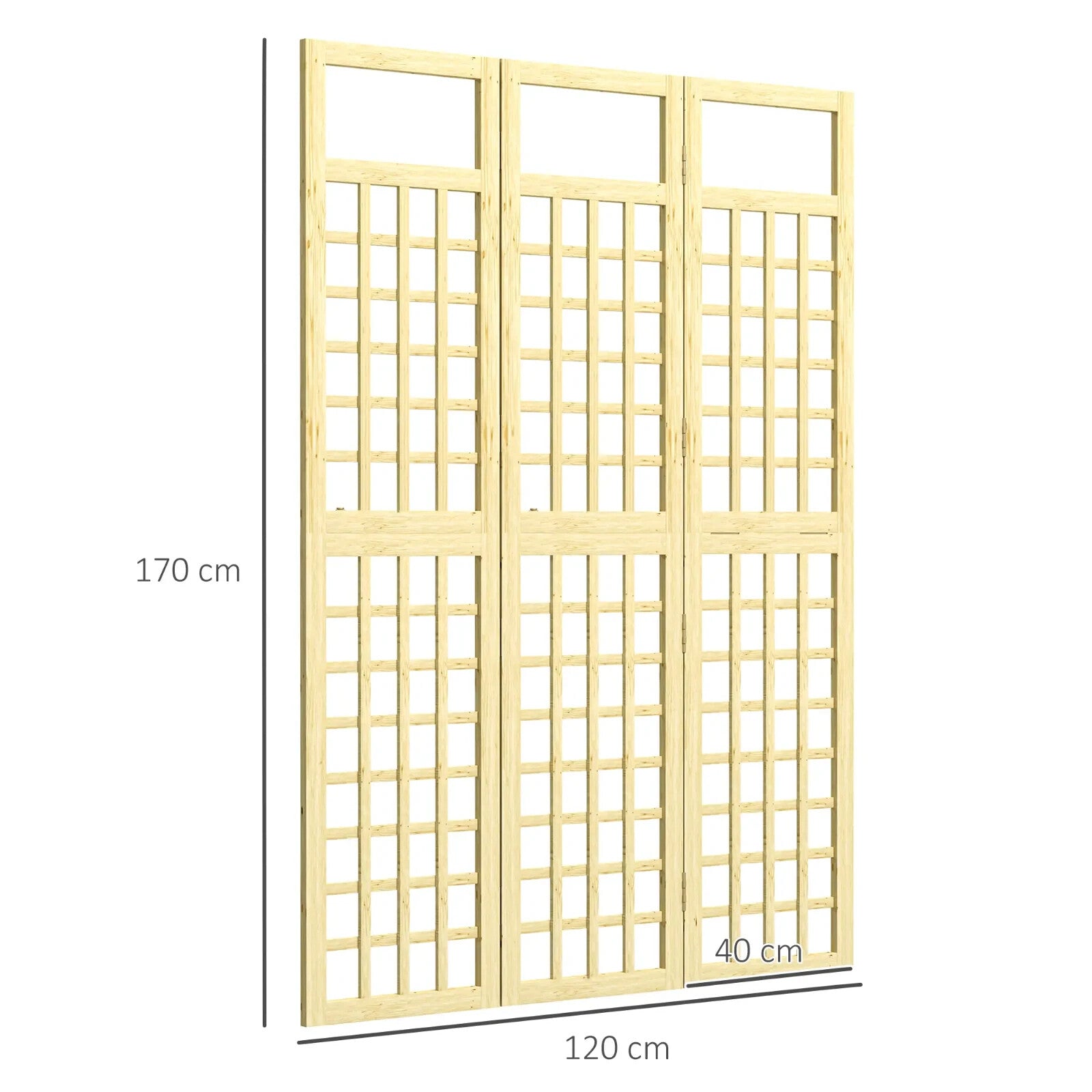 3 Panel Wood Garden Privacy Screen Foldable Freestanding Trellis Outdoor Divider - Home and Garden Furniture Shop - rustic - furniture