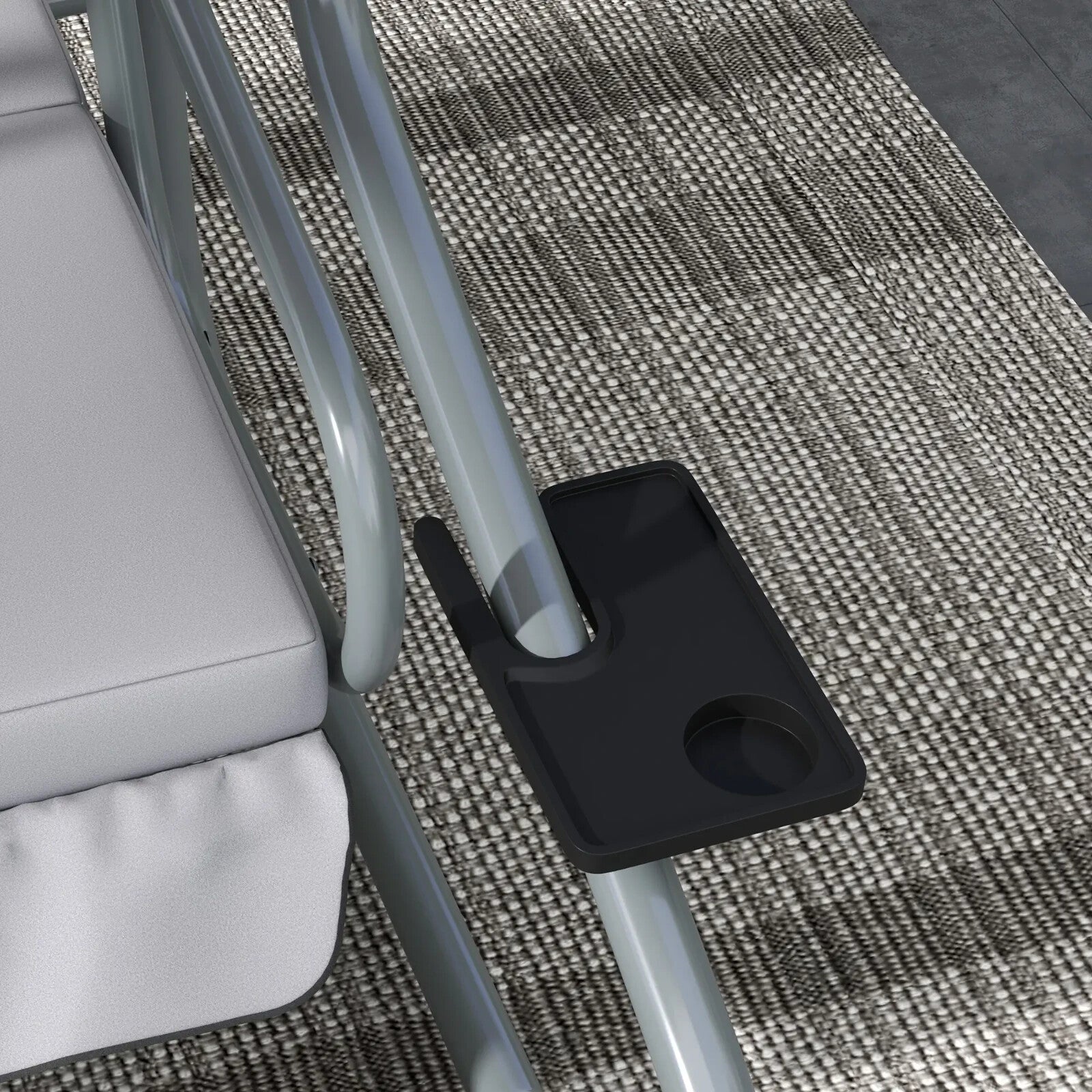 3 Person Garden Swing Chair Bench Convertible Day Bed Adjustable Sun Canopy Grey - Home and Garden Furniture Shop - rustic - furniture