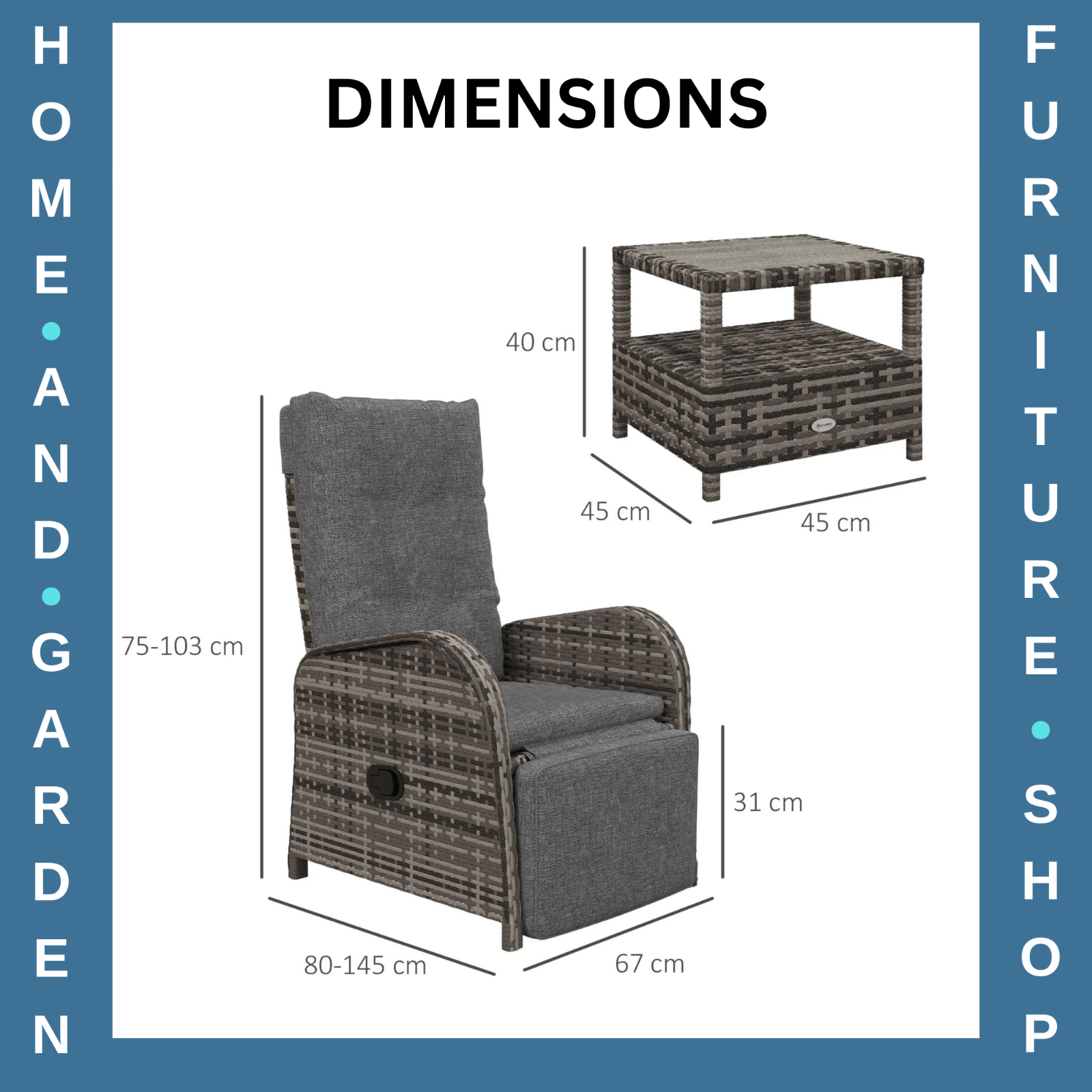 3 - Piece 2 Seater Rattan Bistro Set with Cushions - Outdoor Garden Furniture - Home and Garden Furniture Shop - #rustic - furniture#