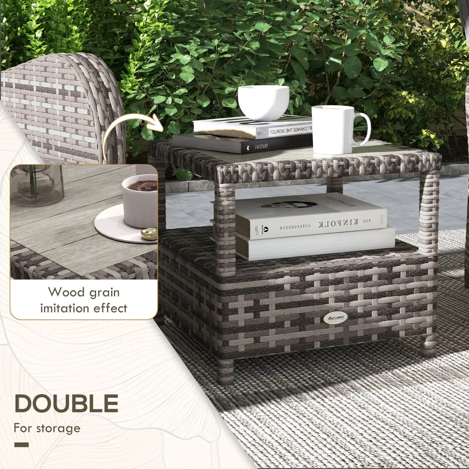 3 - Piece 2 Seater Rattan Bistro Set with Cushions - Outdoor Garden Furniture - Home and Garden Furniture Shop - #rustic - furniture#