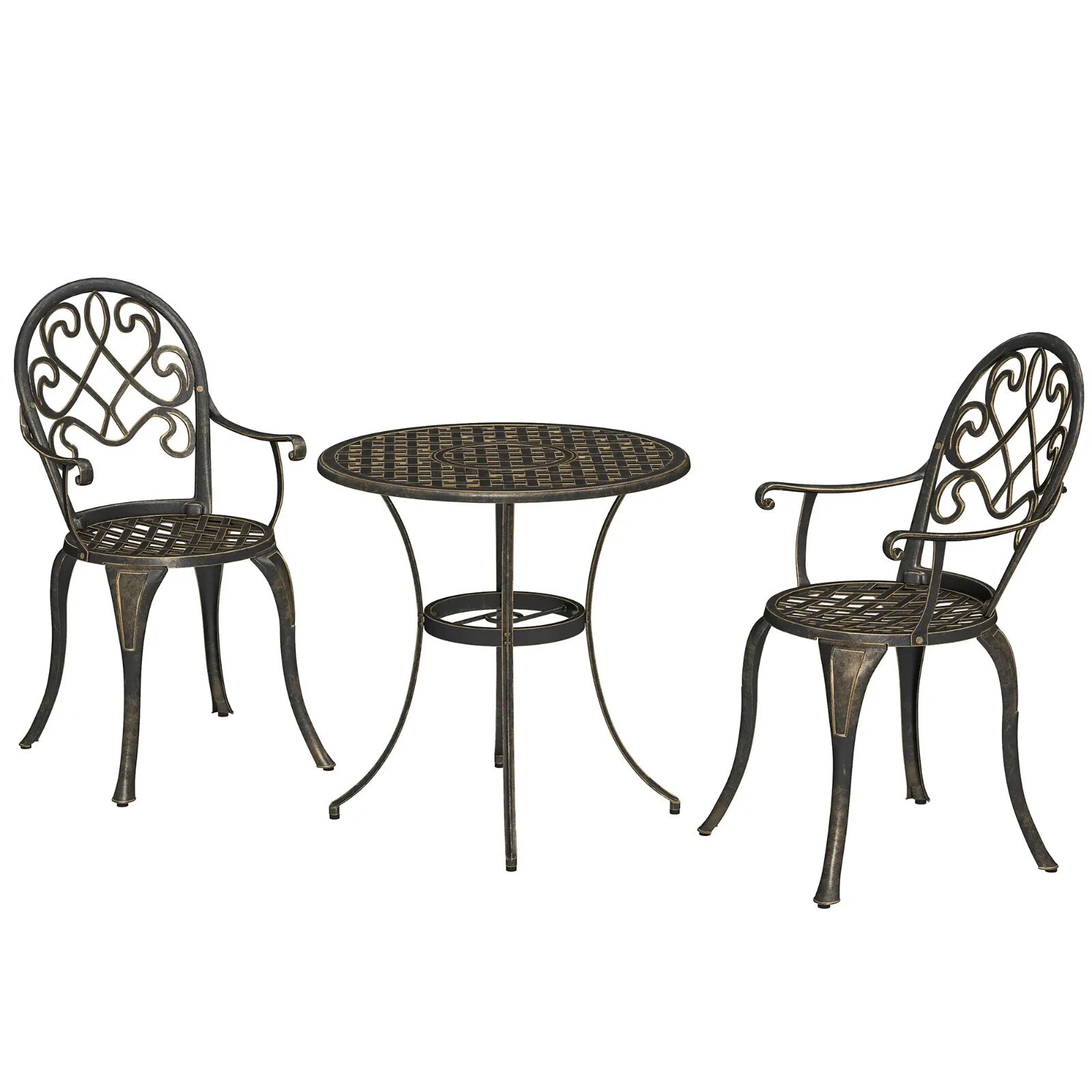 3 Piece Aluminium Bistro Set for 2 Garden Patio Table & Chairs Outdoor Furniture - Home and Garden Furniture Shop - rustic - furniture