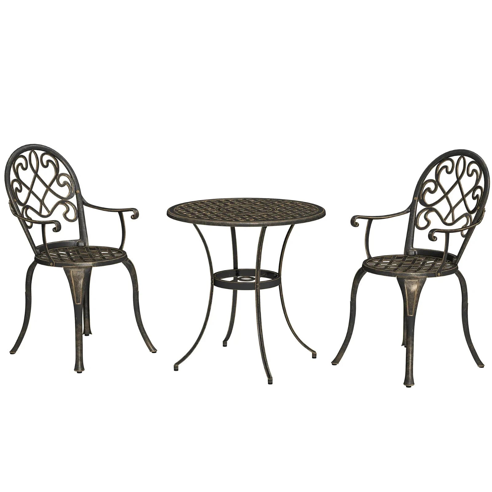 3 Piece Aluminium Bistro Set for 2 Garden Patio Table & Chairs Outdoor Furniture - Home and Garden Furniture Shop - rustic - furniture