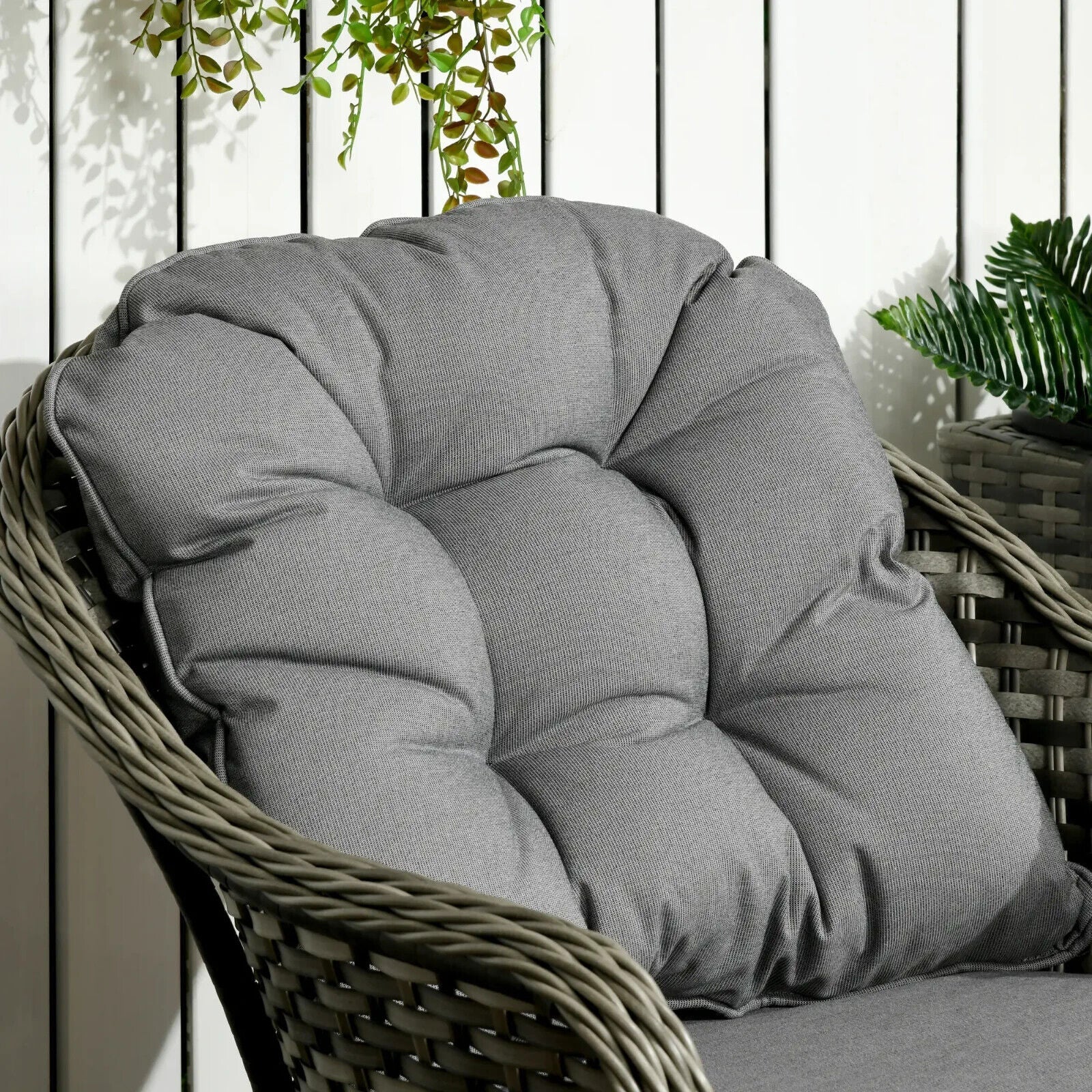 3 - Piece Aluminium Rattan Bistro Set with Soft Cushions and Glass - Top Table - Home and Garden Furniture Shop - #rustic - furniture#