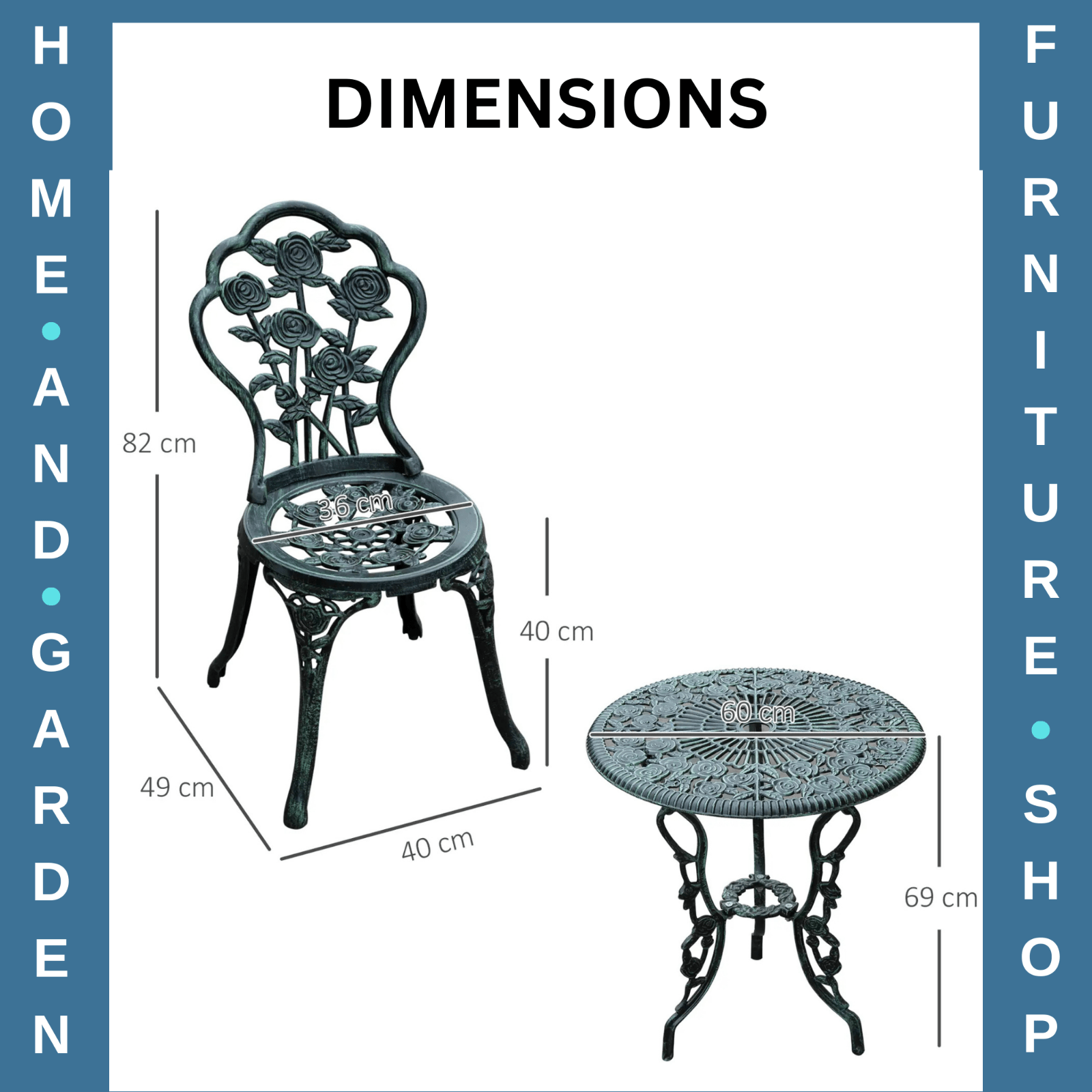 3 Piece Bistro Set Garden Furniture Set with Table and 2 Chairs for Balcony - Home and Garden Furniture Shop - #rustic - furniture#