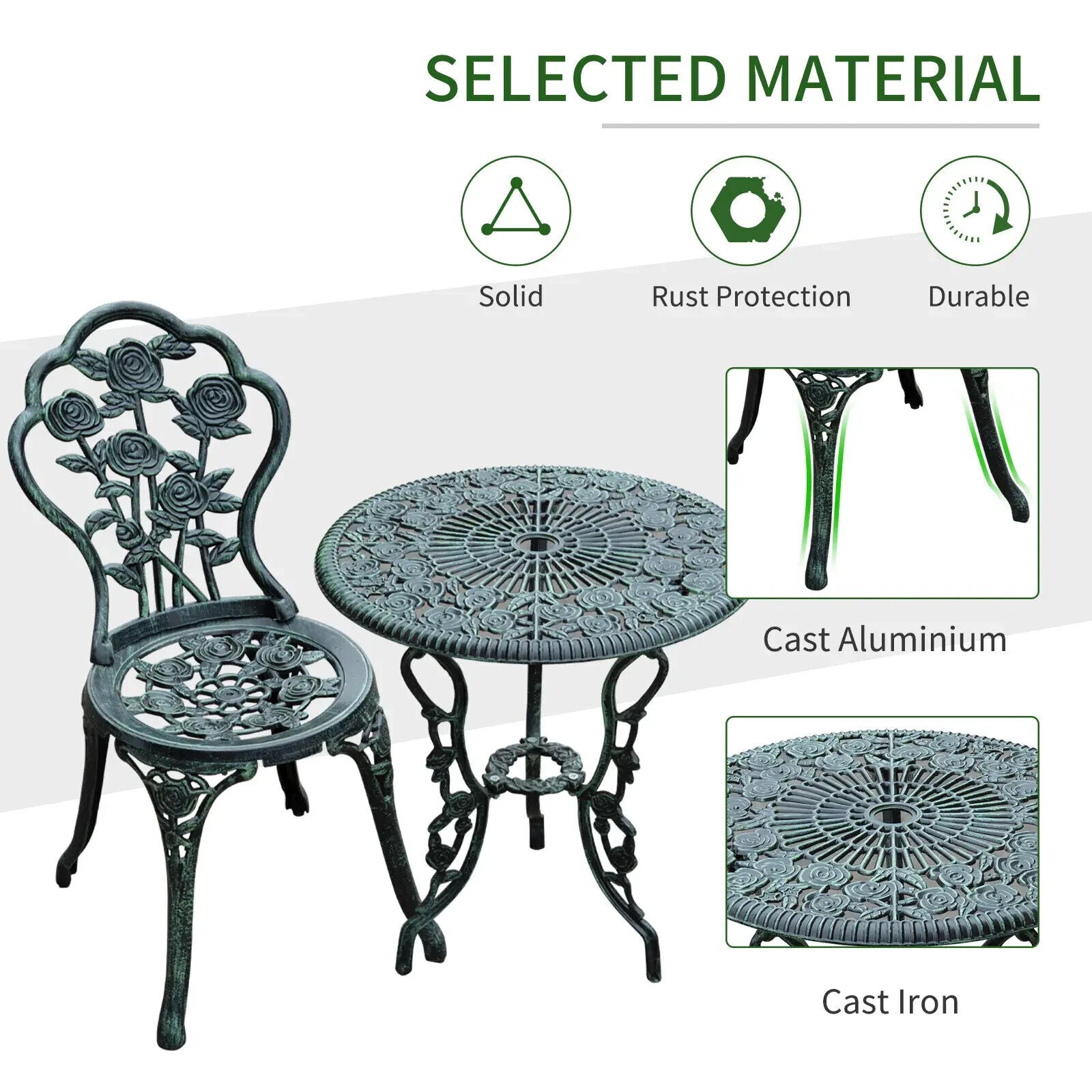 3 Piece Bistro Set Garden Furniture Set with Table and 2 Chairs for Balcony - Home and Garden Furniture Shop - #rustic - furniture#
