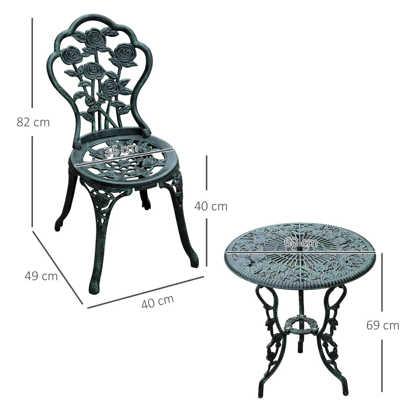 3 Piece Bistro Set Garden Furniture Set with Table and 2 Chairs for Balcony - Home and Garden Furniture Shop - #rustic - furniture#
