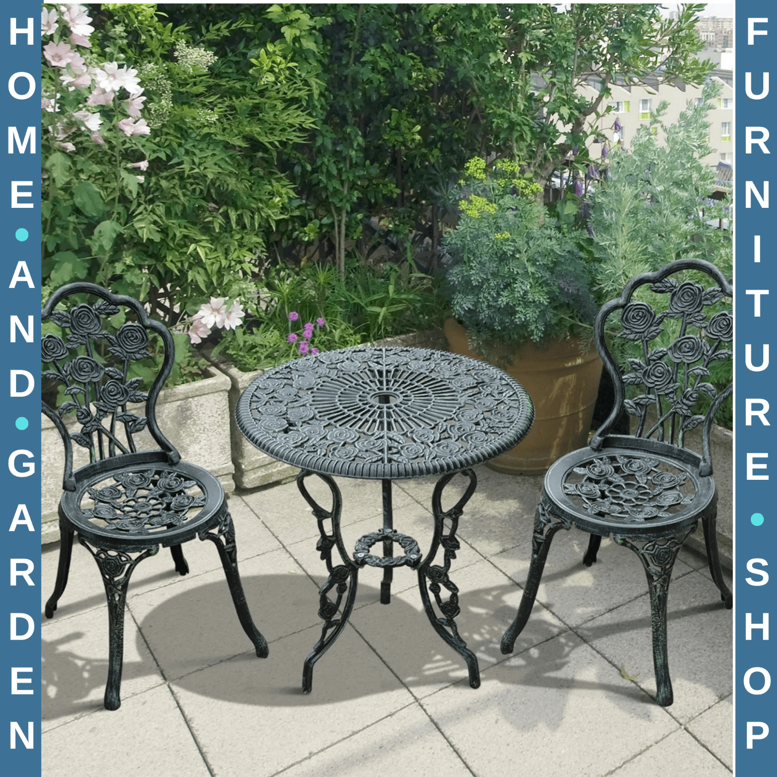 3 Piece Bistro Set Garden Furniture Set with Table and 2 Chairs for Balcony - Home and Garden Furniture Shop - #rustic - furniture#