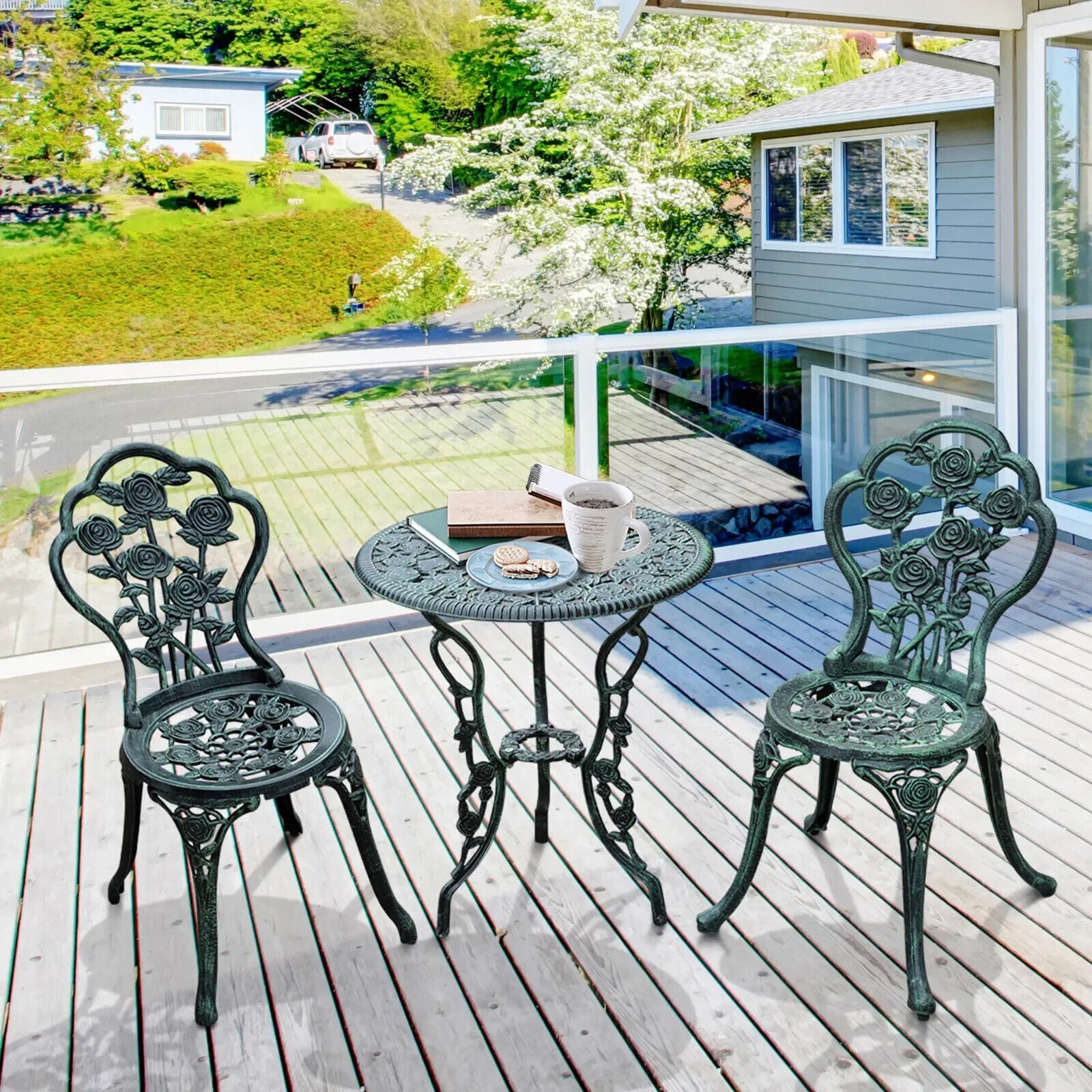 3 Piece Bistro Set Garden Furniture Set with Table and 2 Chairs for Balcony - Home and Garden Furniture Shop - #rustic - furniture#