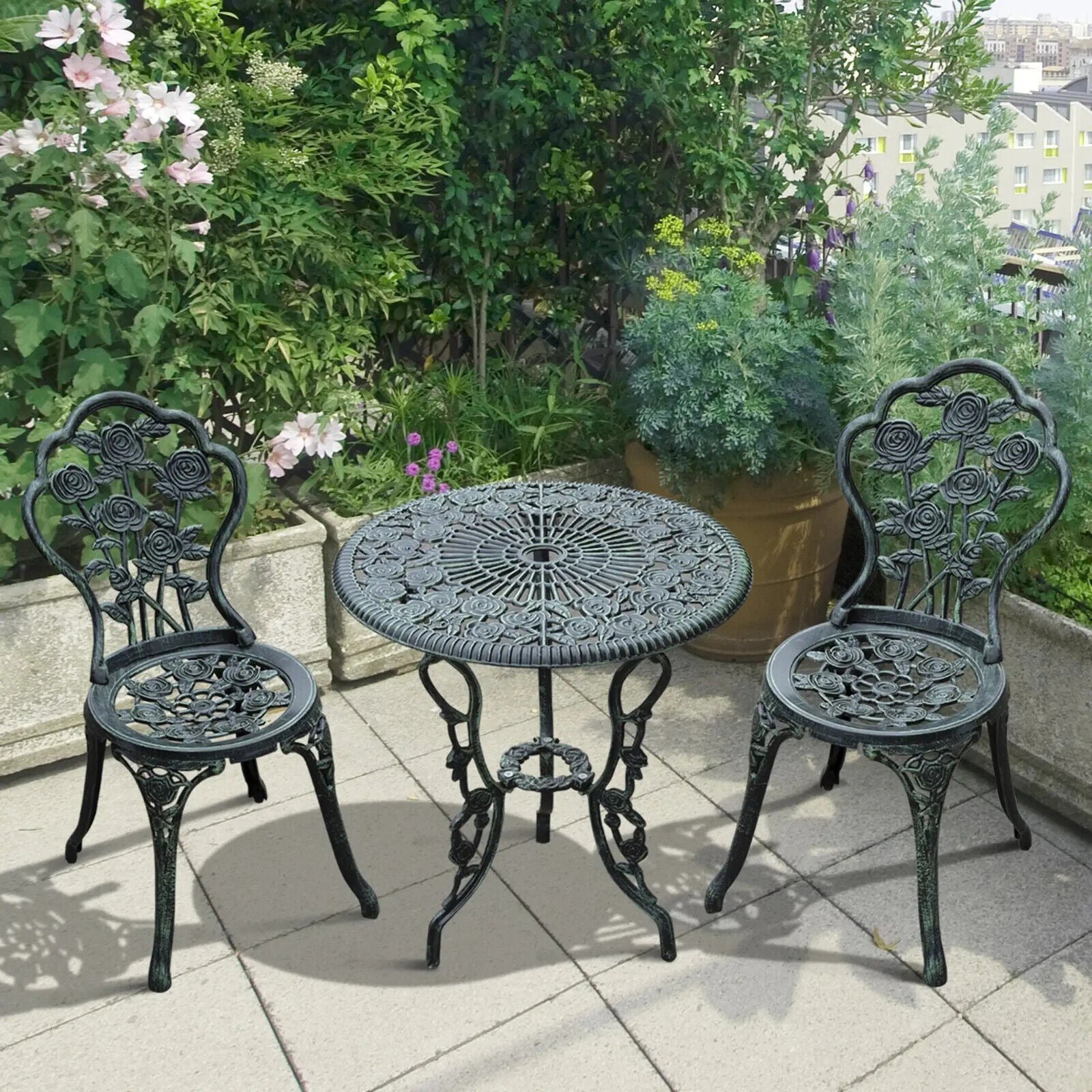 3 Piece Bistro Set Garden Furniture Set with Table and 2 Chairs for Balcony - Home and Garden Furniture Shop - #rustic - furniture#