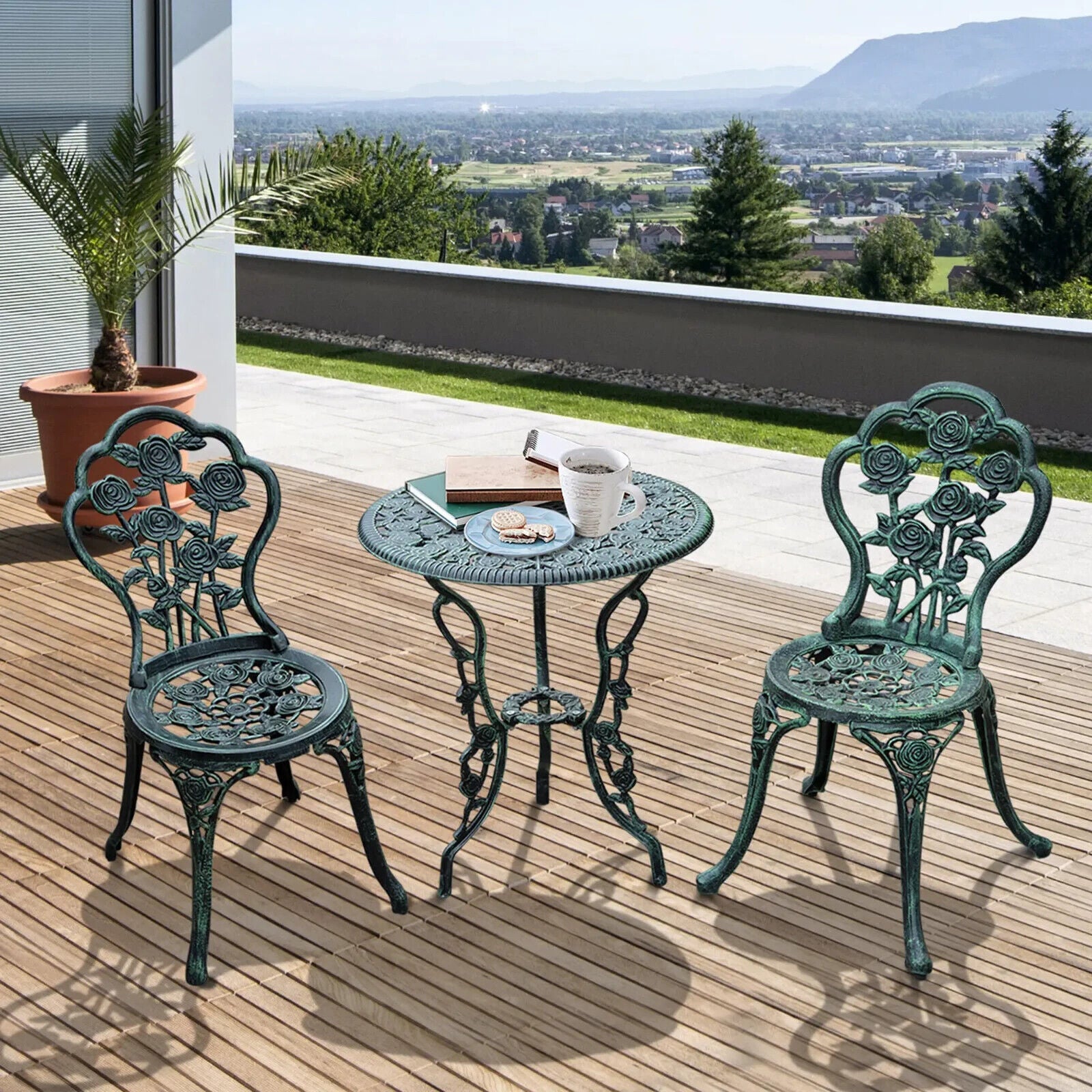 3 Piece Bistro Set Garden Furniture Set with Table and 2 Chairs for Balcony - Home and Garden Furniture Shop - #rustic - furniture#