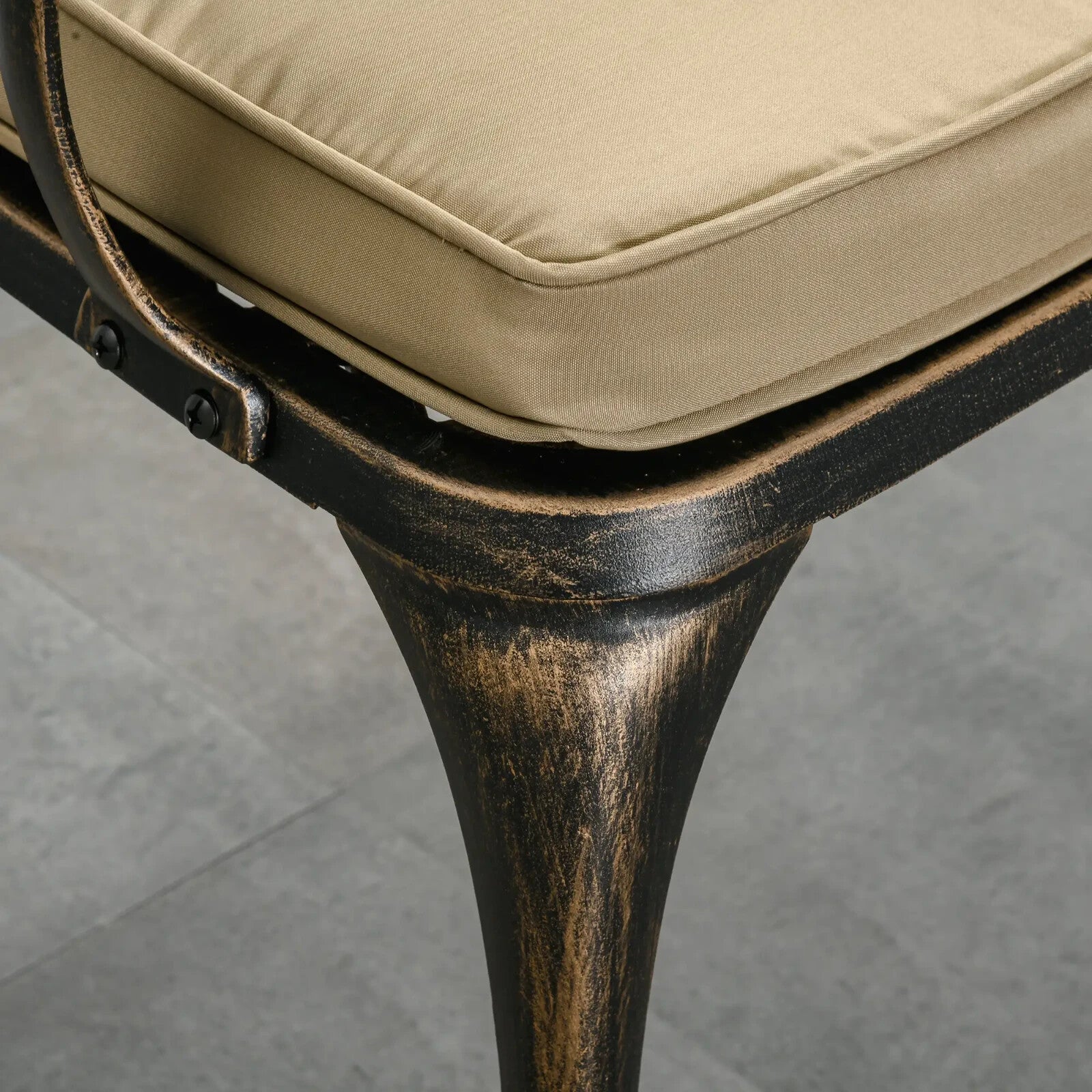 3 Piece Cast Aluminium Garden Outdoor Bistro Set with Parasol Hole and Cushions - Home and Garden Furniture Shop - rustic - furniture