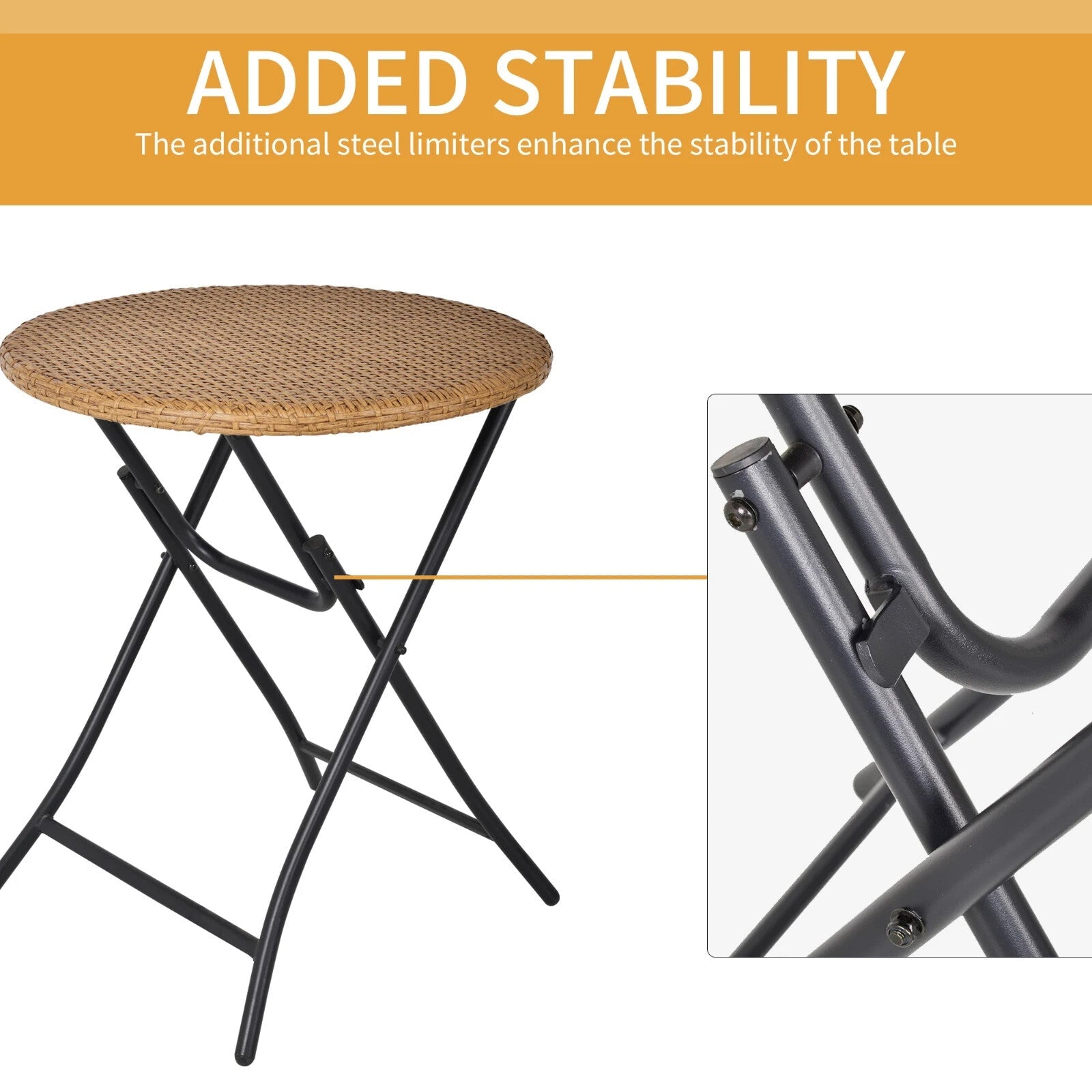 3 - Piece Folding Rattan Wicker Bistro Set – Coffee Table and Chairs - Home and Garden Furniture Shop - rustic - furniture