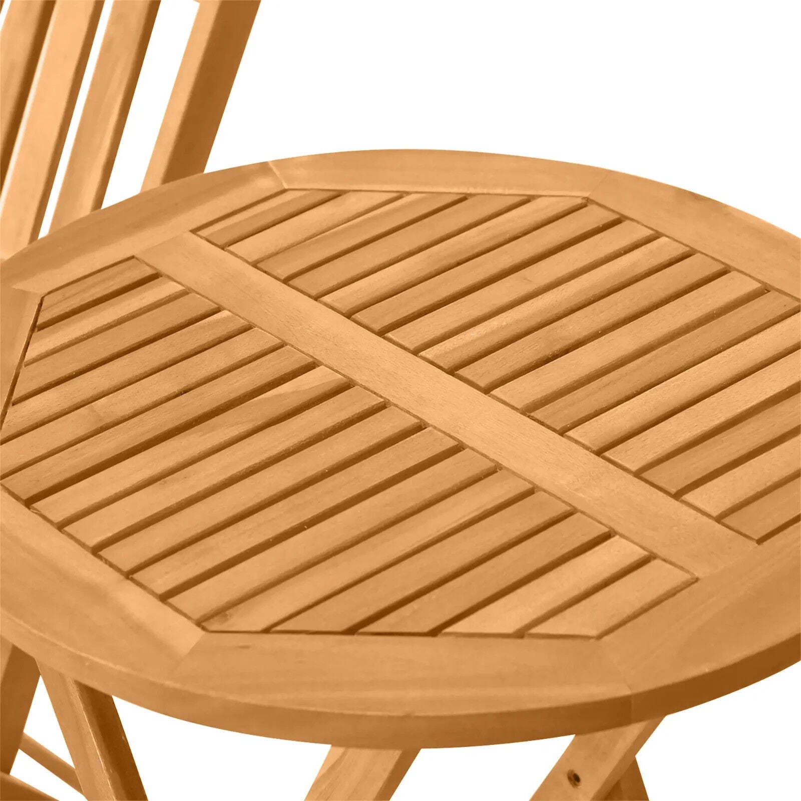 3 Piece Folding Wooden Bistro Set Garden Patio Table & Chairs Outdoor Teak Porch - Home and Garden Furniture Shop - #rustic - furniture#