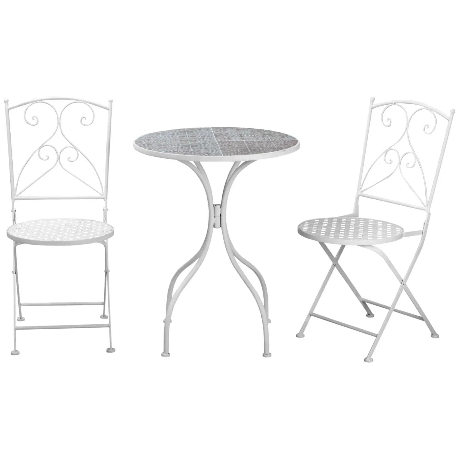 3 - Piece Garden Bistro Set with Mosaic Table Top Ideal for Patio Balcony Poolside - Home and Garden Furniture Shop - #rustic - furniture#