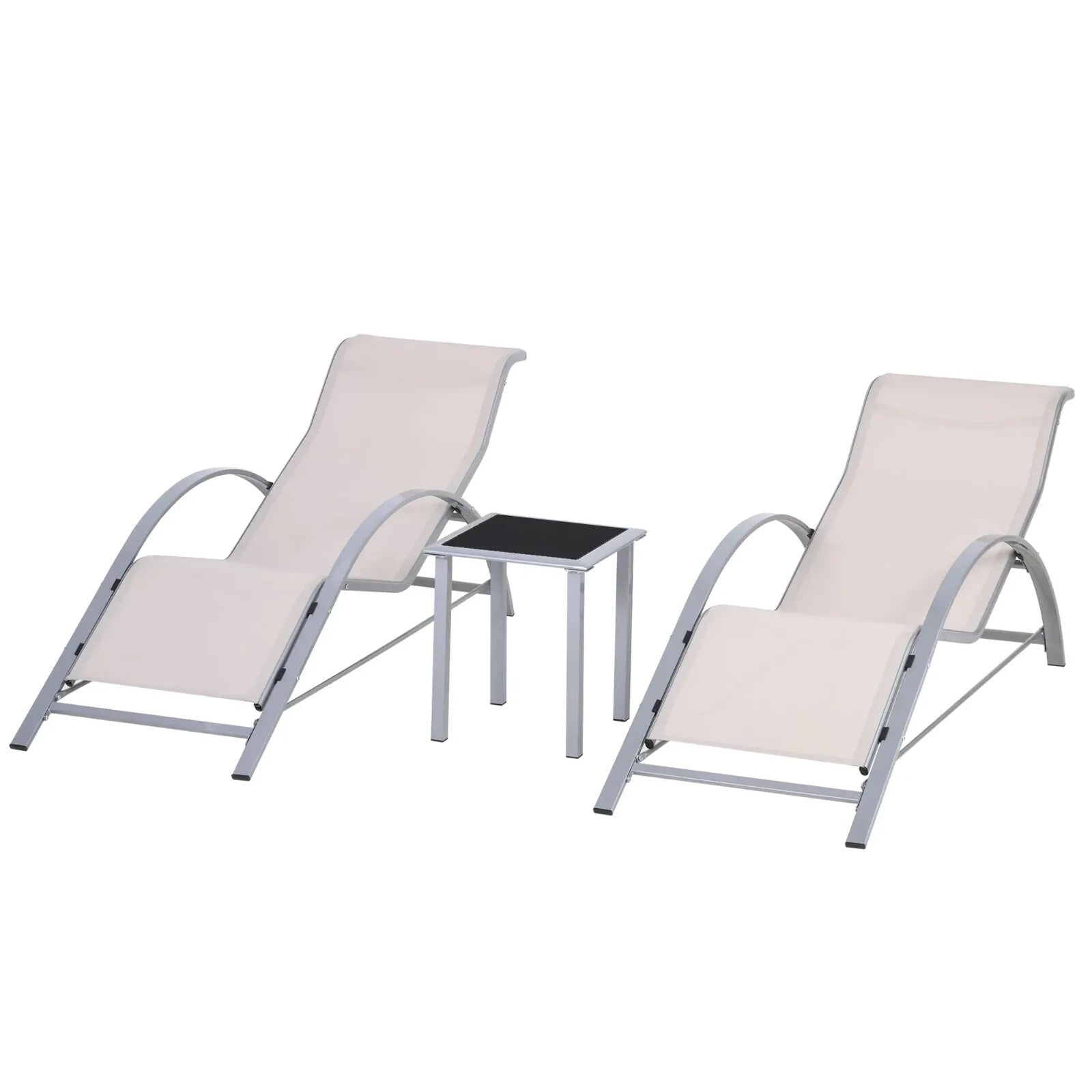 3 Piece Garden Lounge Chair Set with Recliners & Table for Patio or Outdoor Use - Home and Garden Furniture Shop - rustic - furniture