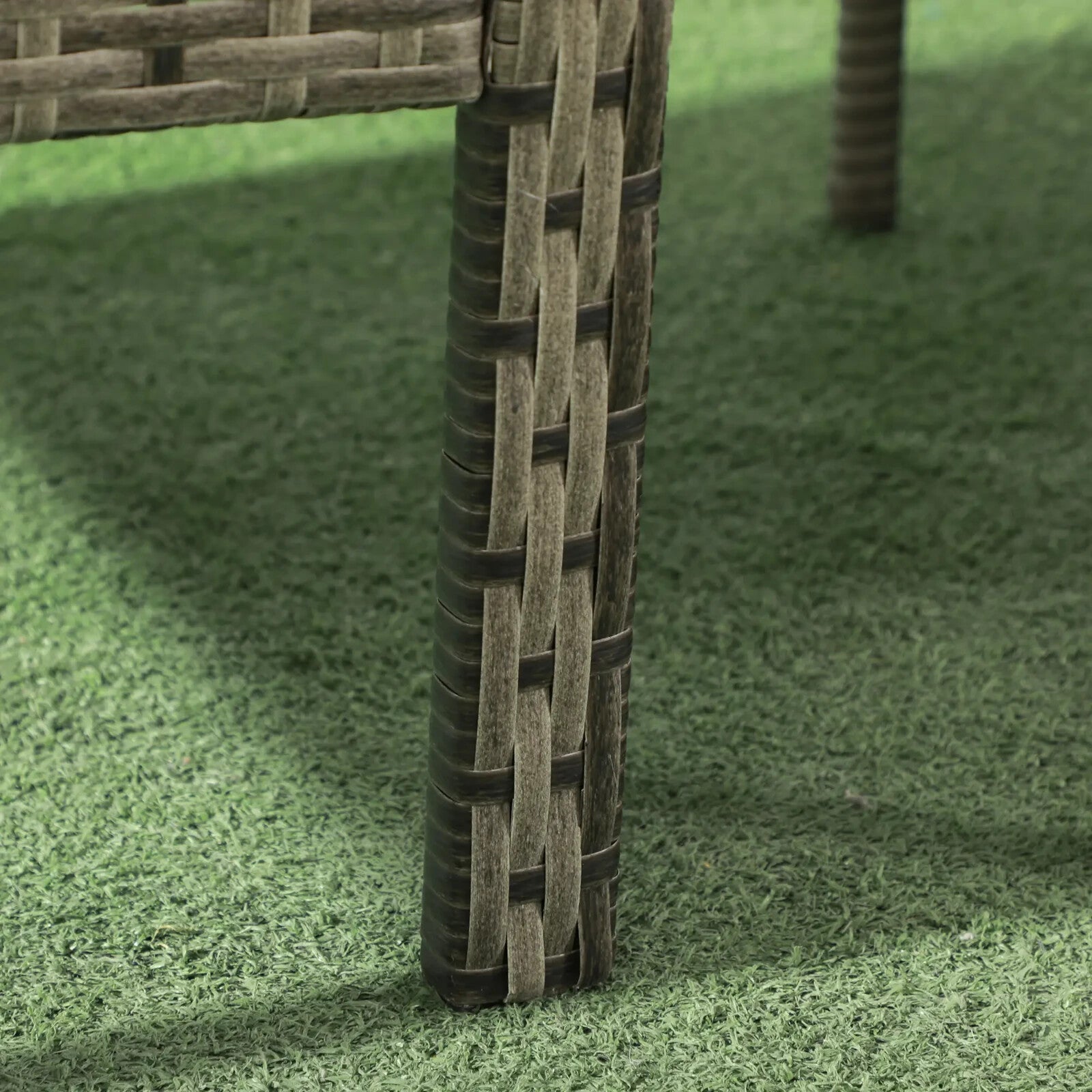 3 Piece Garden Rattan Bistro Set Patio Furniture with Table & Chairs Mixed Grey - Home and Garden Furniture Shop - rustic - furniture