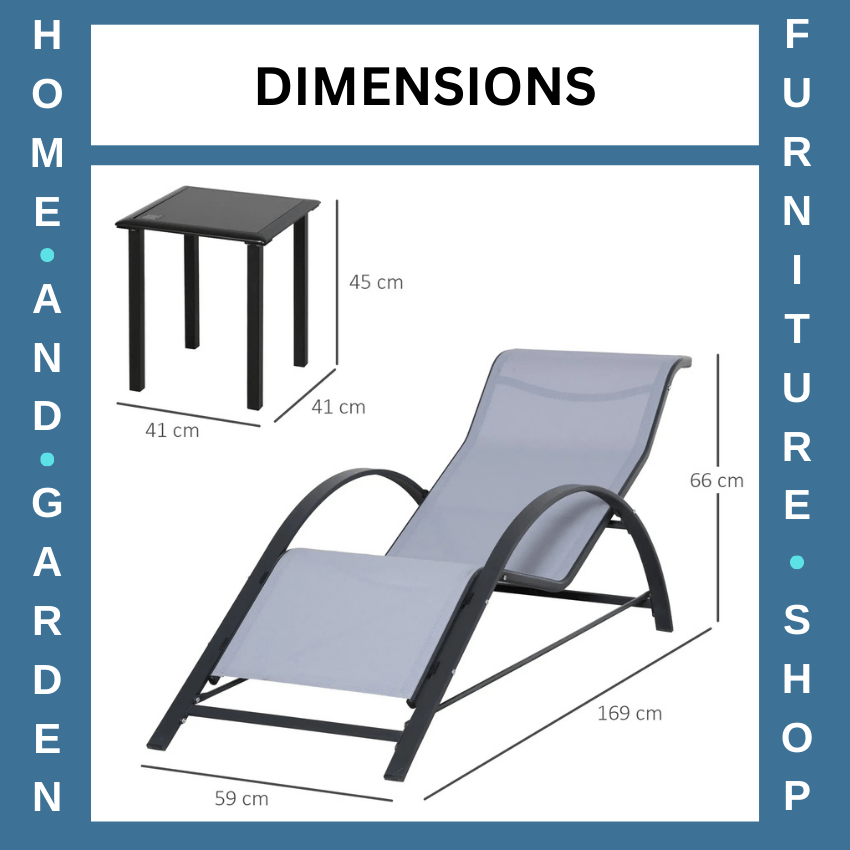 3 Piece Garden Recliner Sun Lounger Set with Table for Outdoor Patio Sunbathing - Home and Garden Furniture Shop - rustic - furniture