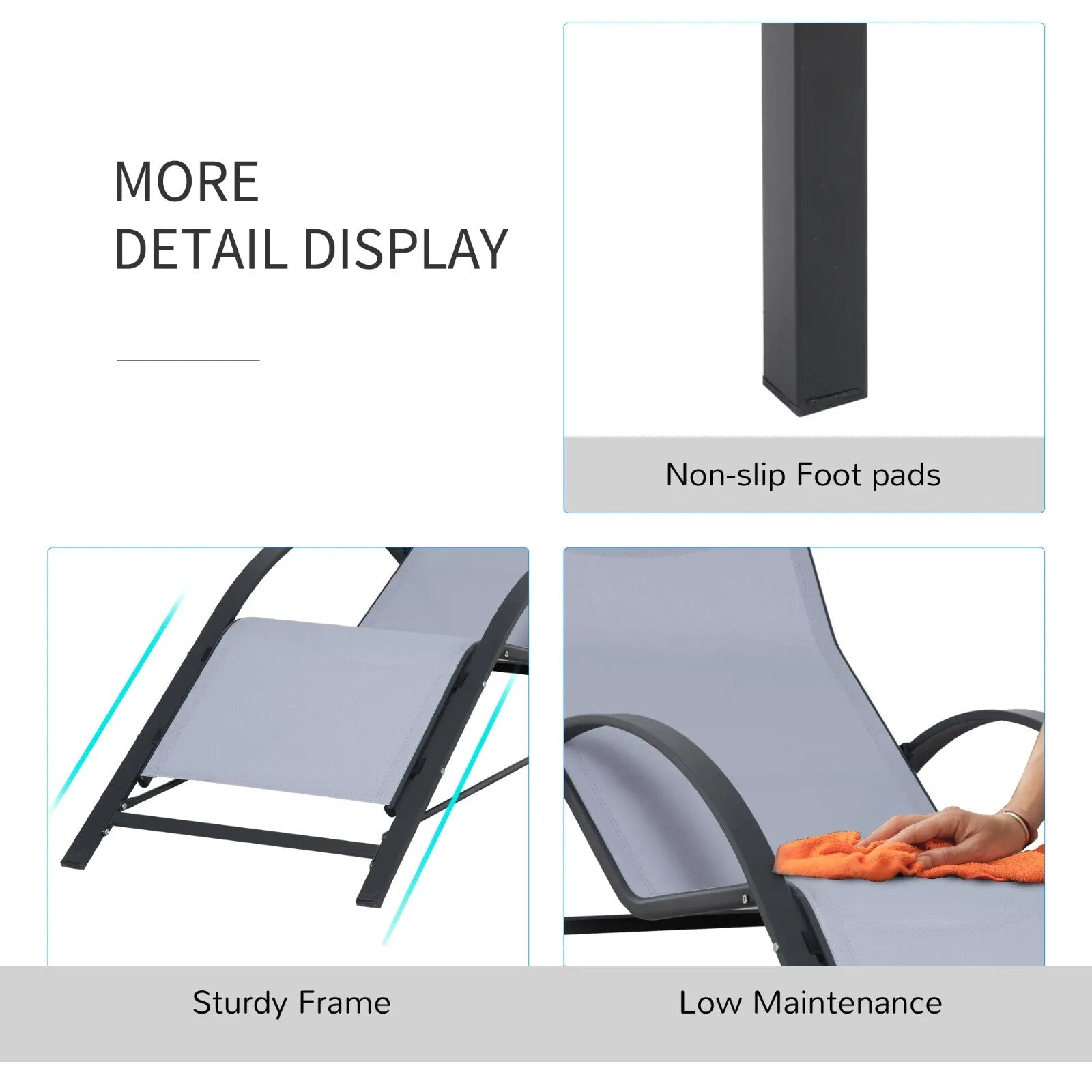 3 Piece Garden Recliner Sun Lounger Set with Table for Outdoor Patio Sunbathing - Home and Garden Furniture Shop - rustic - furniture