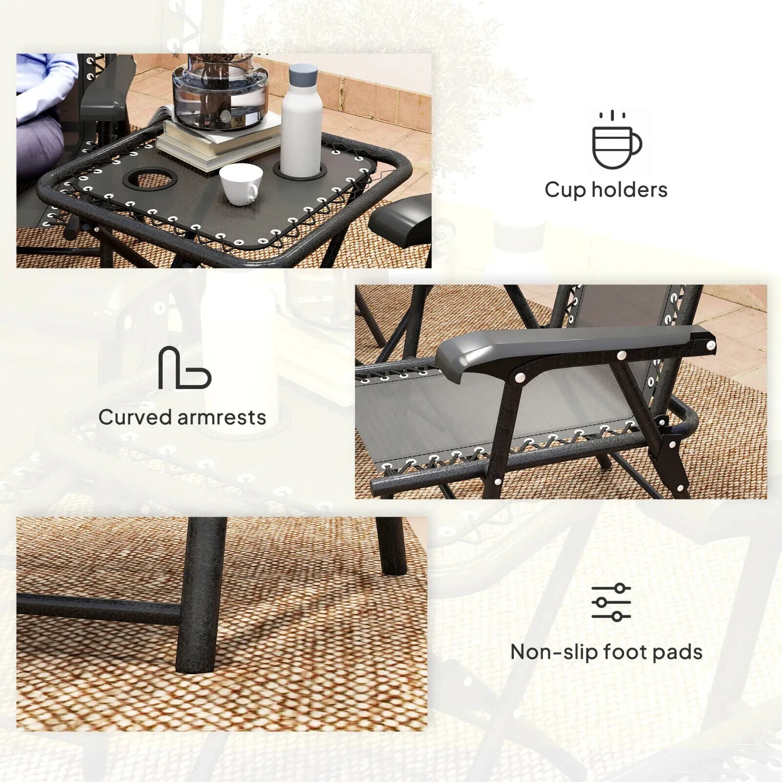 3 Piece Garden Table and Chair Set Patio Bistro Furniture for Balcony or Terrace - Home and Garden Furniture Shop - #rustic - furniture#