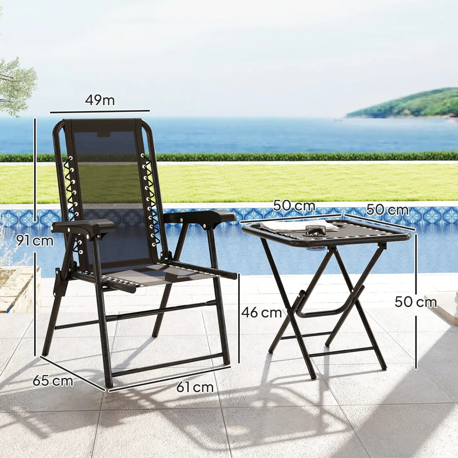 3 Piece Garden Table and Chair Set Patio Bistro Furniture for Balcony or Terrace - Home and Garden Furniture Shop - #rustic - furniture#