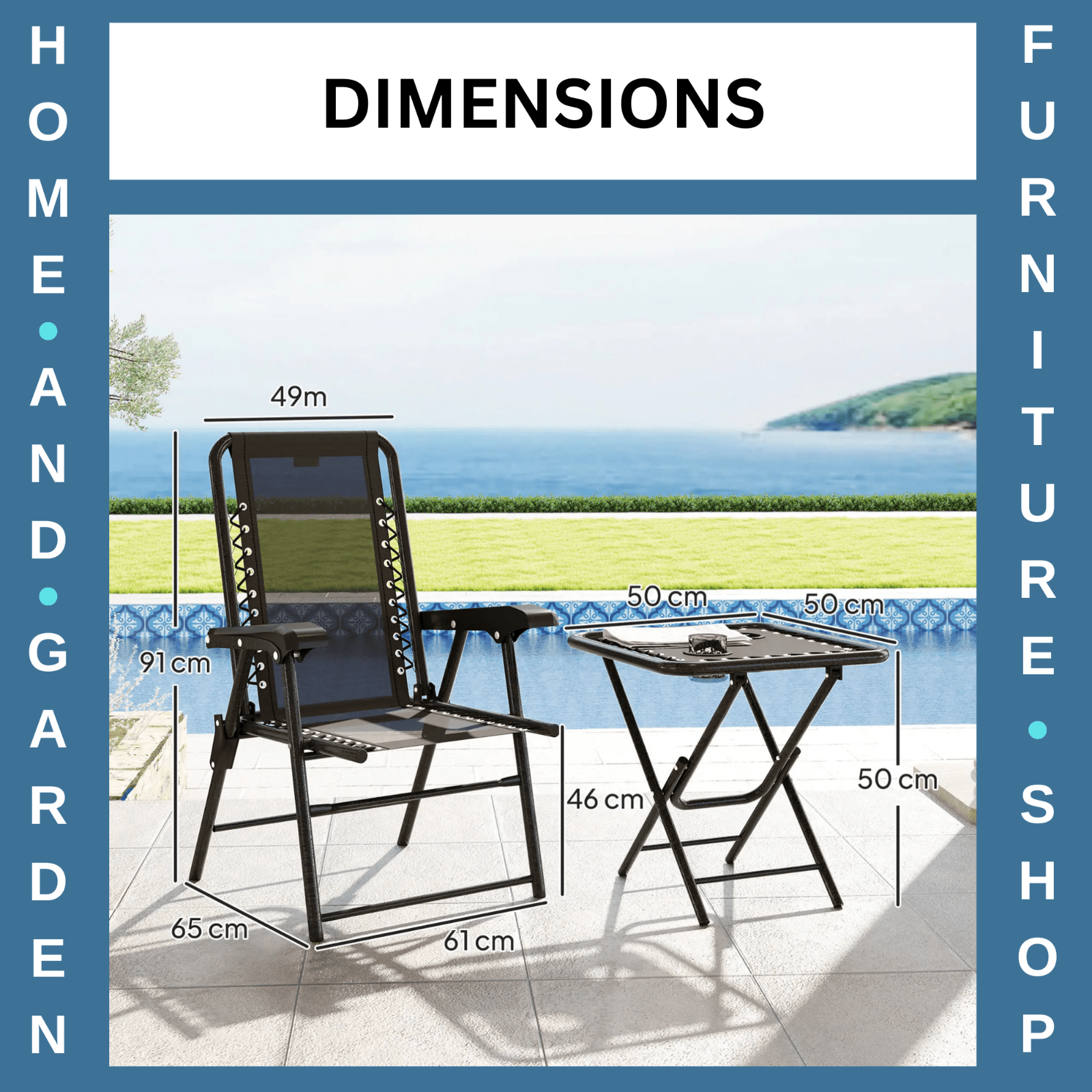 3 Piece Garden Table and Chair Set Patio Bistro Furniture for Balcony or Terrace - Home and Garden Furniture Shop - #rustic - furniture#