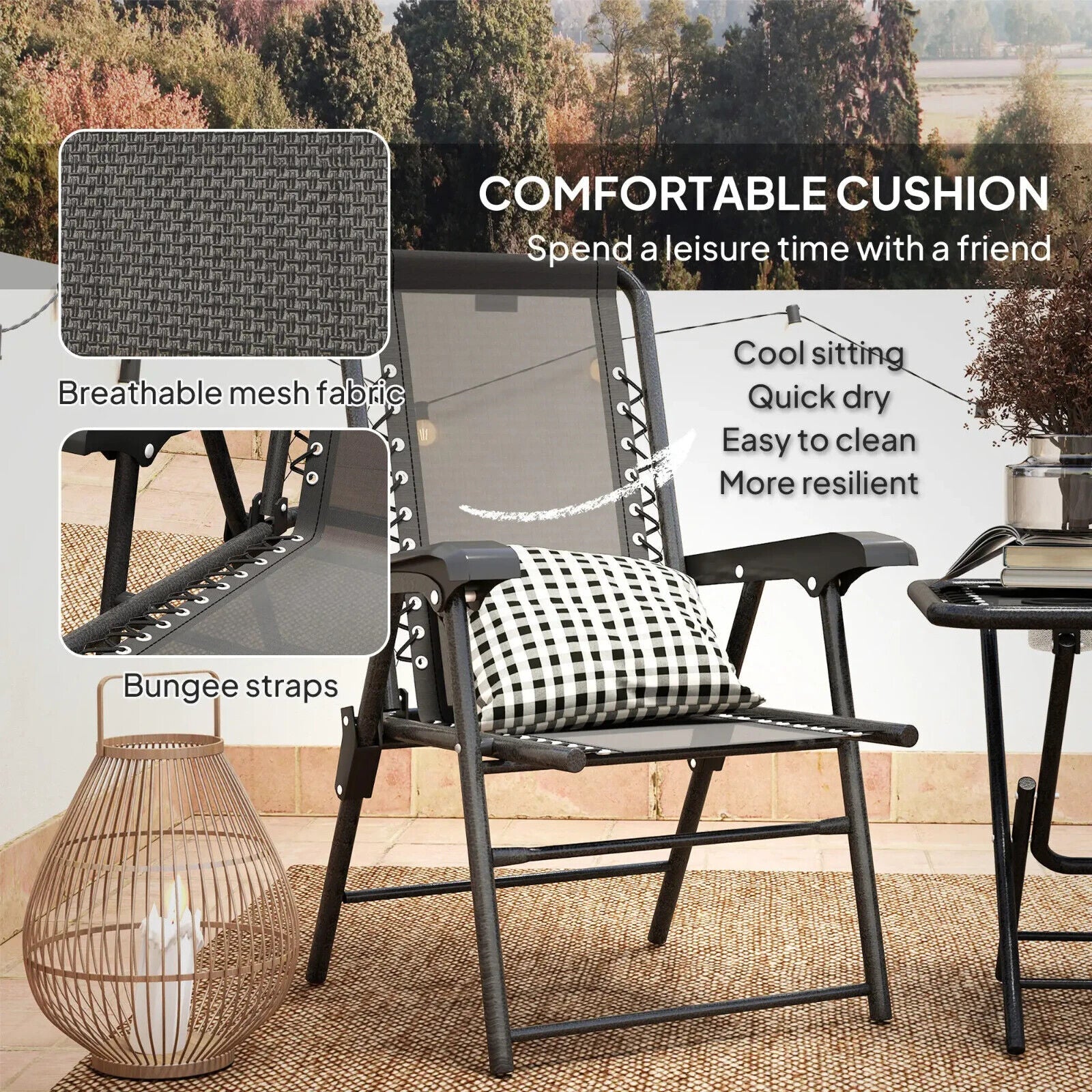 3 Piece Garden Table and Chair Set Patio Bistro Furniture for Balcony or Terrace - Home and Garden Furniture Shop - #rustic - furniture#