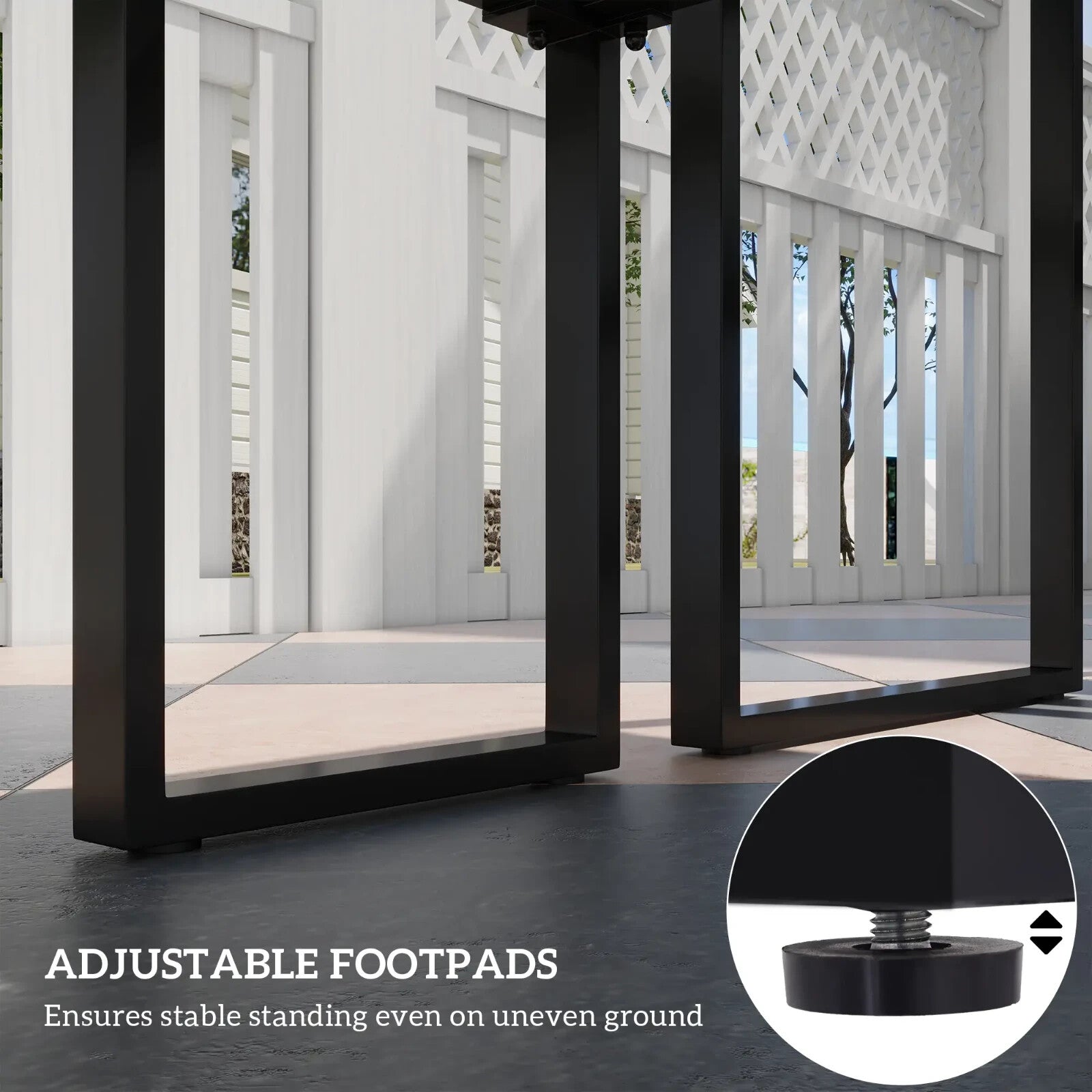 3 Piece Metal Garden Table & Bench Set Outdoor Patio Dining Furniture with Seat - Home and Garden Furniture Shop - rustic - furniture