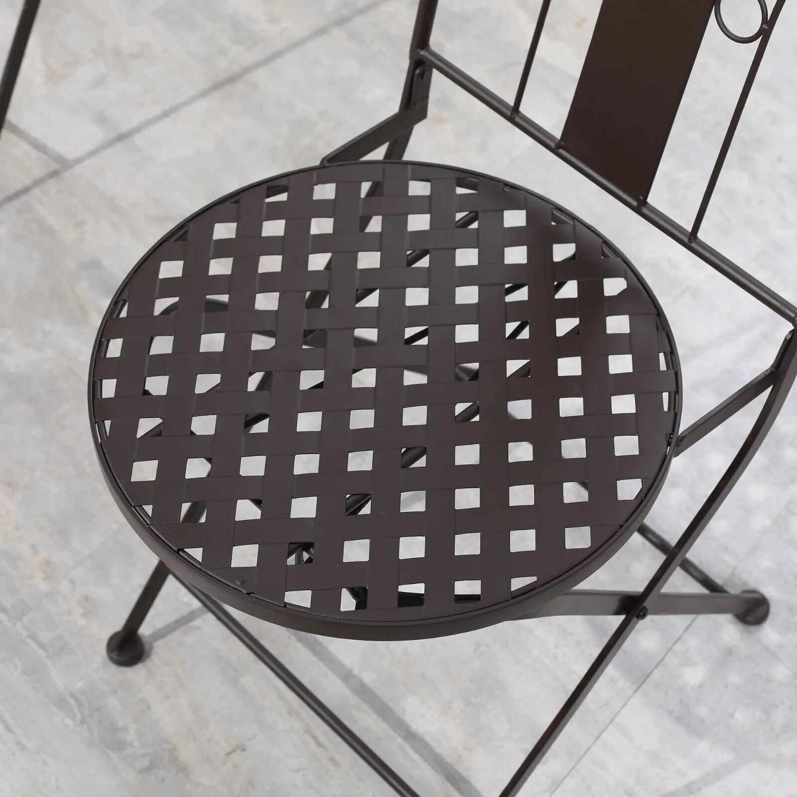 3 - Piece Mosaic Patio Bistro Set with Folding Metal Chairs and Table for Garden - Home and Garden Furniture Shop - #rustic - furniture#