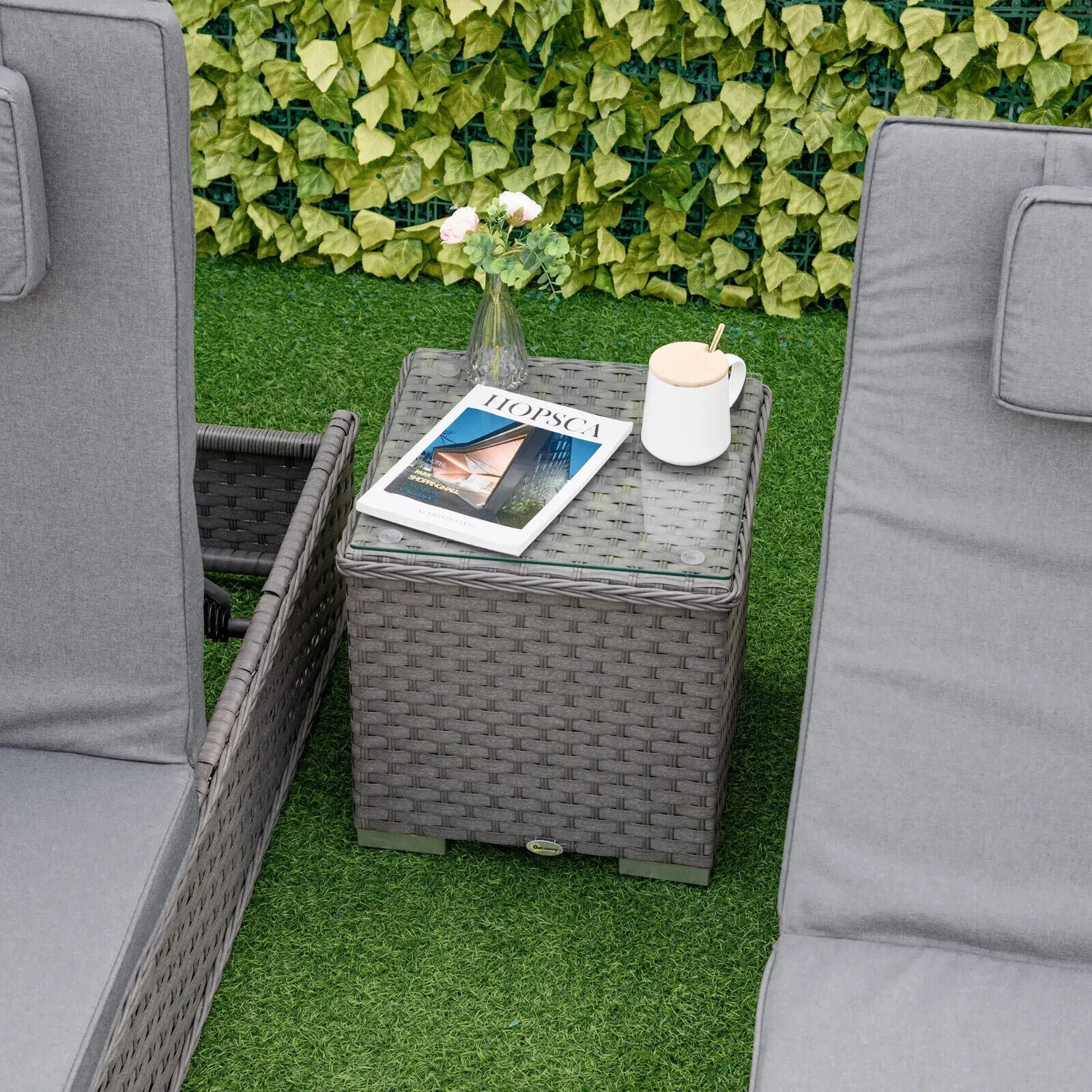 3 Piece Outdoor Rattan Lounger and Table Set Garden Conversation Patio Furniture - Home and Garden Furniture Shop - #rustic - furniture#