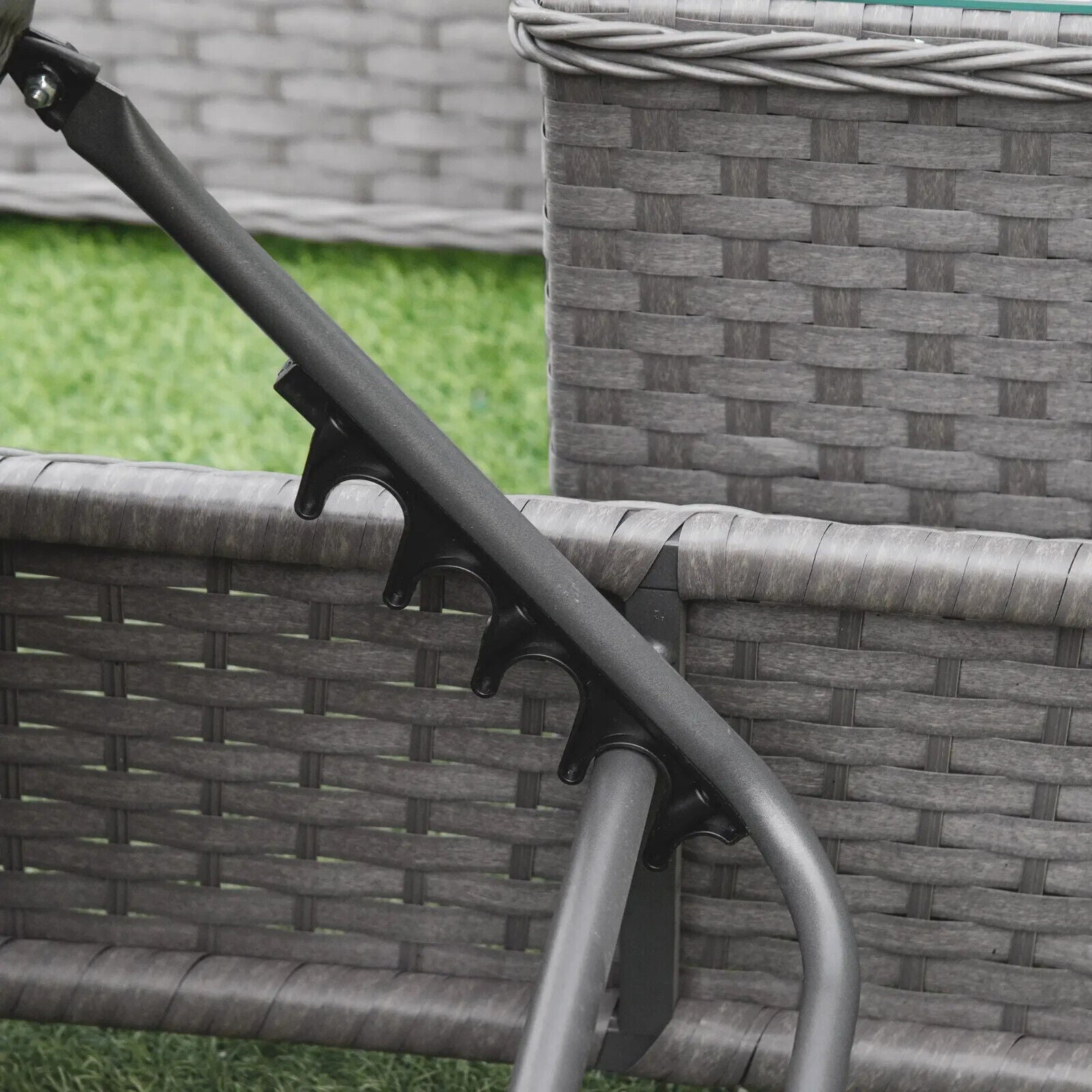 3 Piece Outdoor Rattan Lounger and Table Set Garden Conversation Patio Furniture - Home and Garden Furniture Shop - #rustic - furniture#