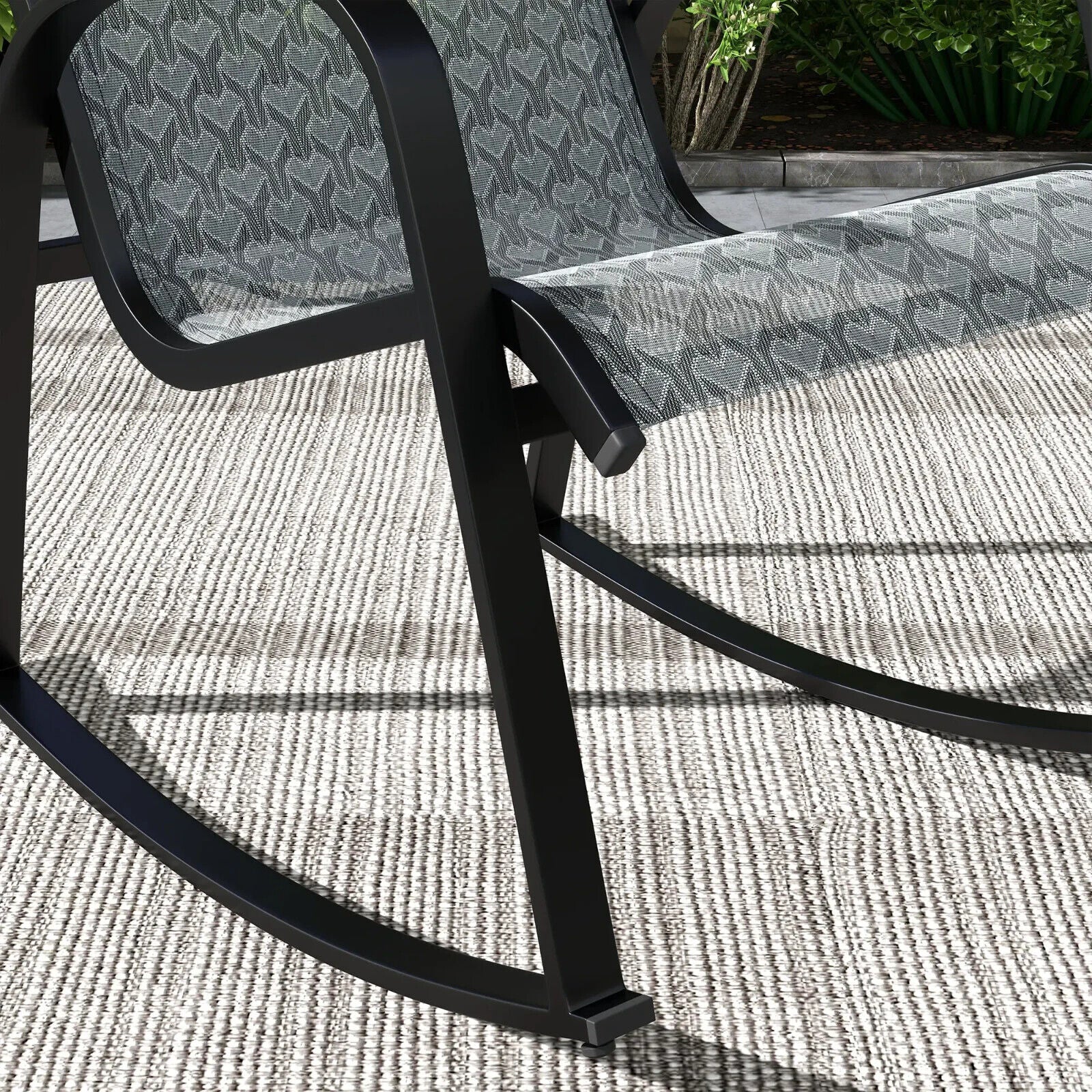 3 Piece Outdoor Rocking Bistro Set with Armchair & Coffee Table for Patio Garden - Home and Garden Furniture Shop - #rustic - furniture#