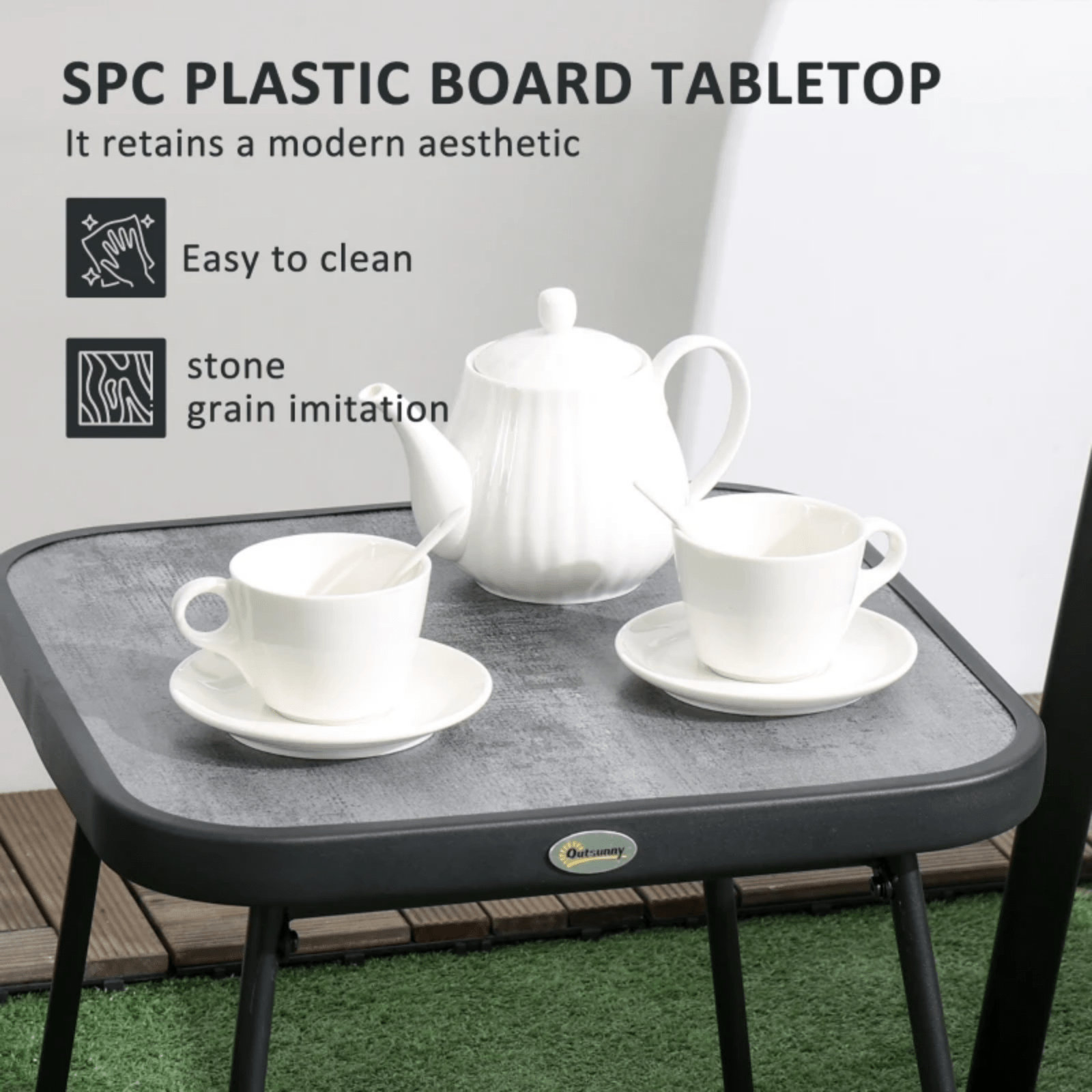 3 Piece Patio Bistro Set 2 Metal Garden Chairs and Coffe Table Outdoor Furniture - Home and Garden Furniture Shop - rustic - furniture