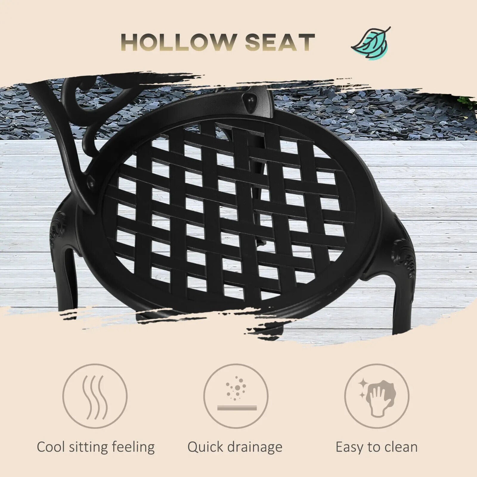 3 - Piece Patio Bistro Set – Outdoor Table with Umbrella Hole and Chairs, Black - Home and Garden Furniture Shop - #rustic - furniture#