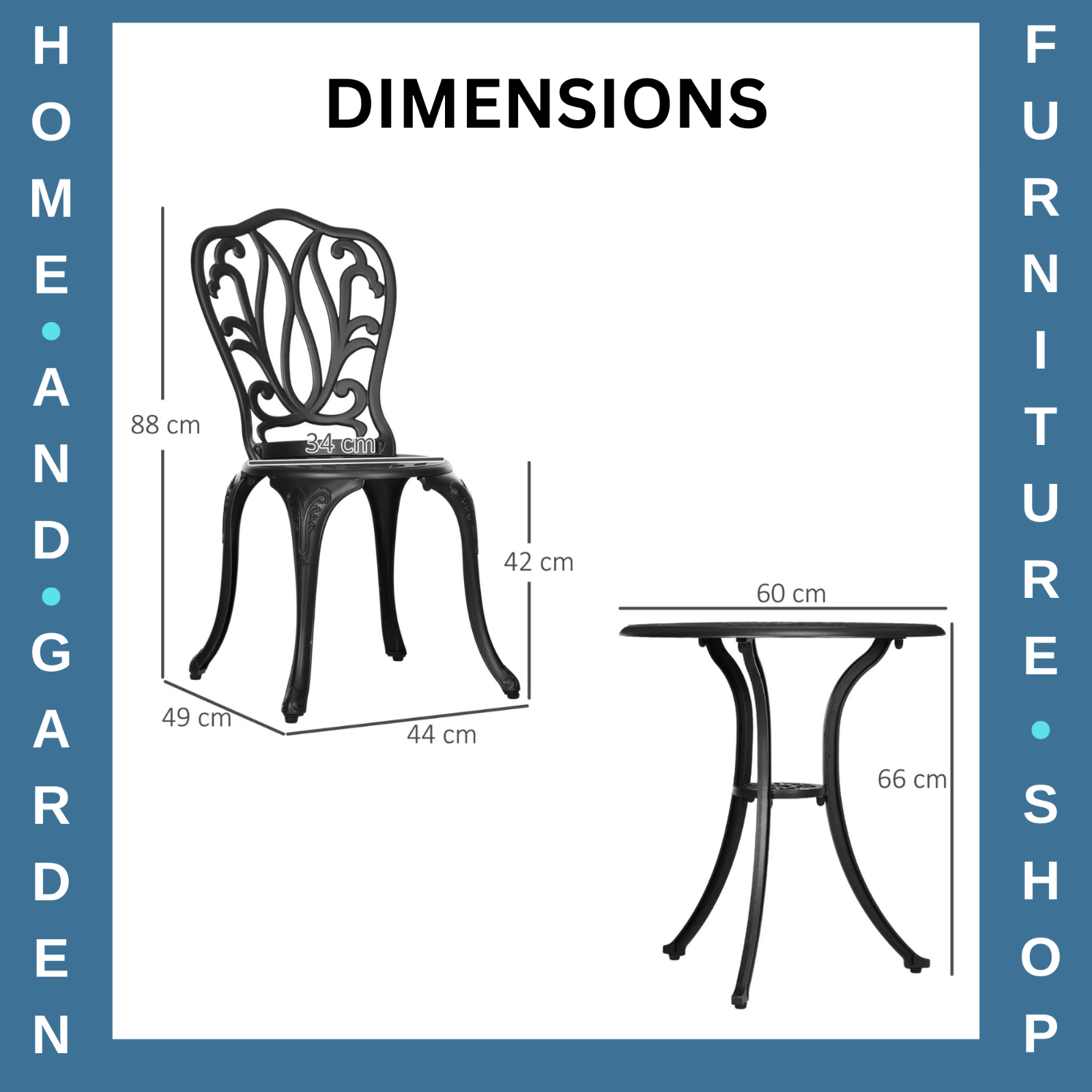 3 - Piece Patio Bistro Set – Outdoor Table with Umbrella Hole and Chairs, Black - Home and Garden Furniture Shop - #rustic - furniture#
