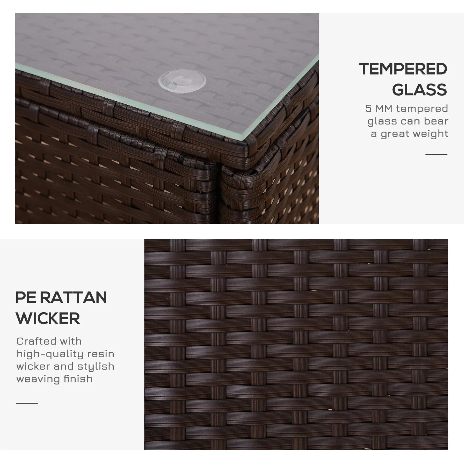 3 - Piece Rattan Bistro Set 2 Chairs & Table Patio Furniture with Steel Frame Blue - Home and Garden Furniture Shop - rustic - furniture