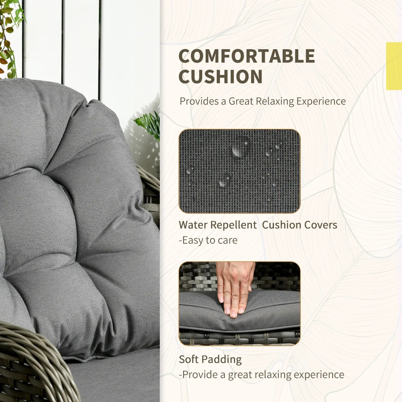 3 Piece Rattan Bistro Set Garden Balcony Furniture Cushions & Glass Top Table - Home and Garden Furniture Shop - rustic - furniture