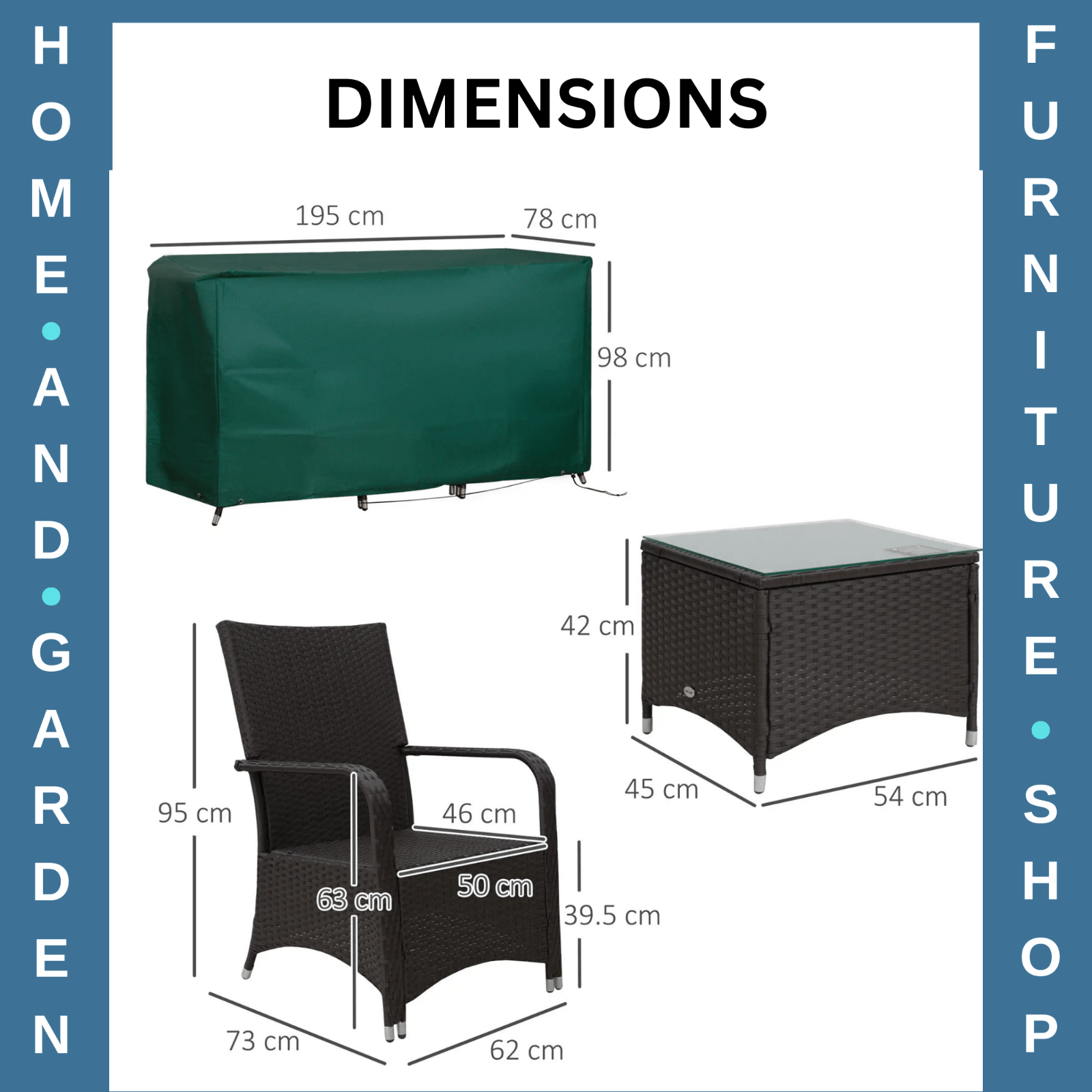 3 Piece Rattan Bistro Set Garden Furniture with Cushions and Glass Table - Home and Garden Furniture Shop - rustic - furniture