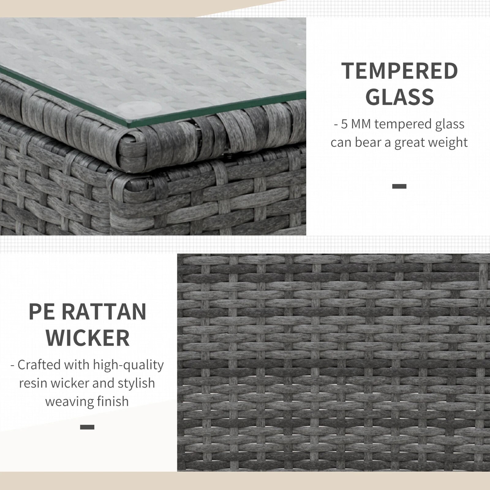 3 - Piece Rattan Bistro Set – Patio Table and Chairs with Steel Frame - Home and Garden Furniture Shop - rustic - furniture