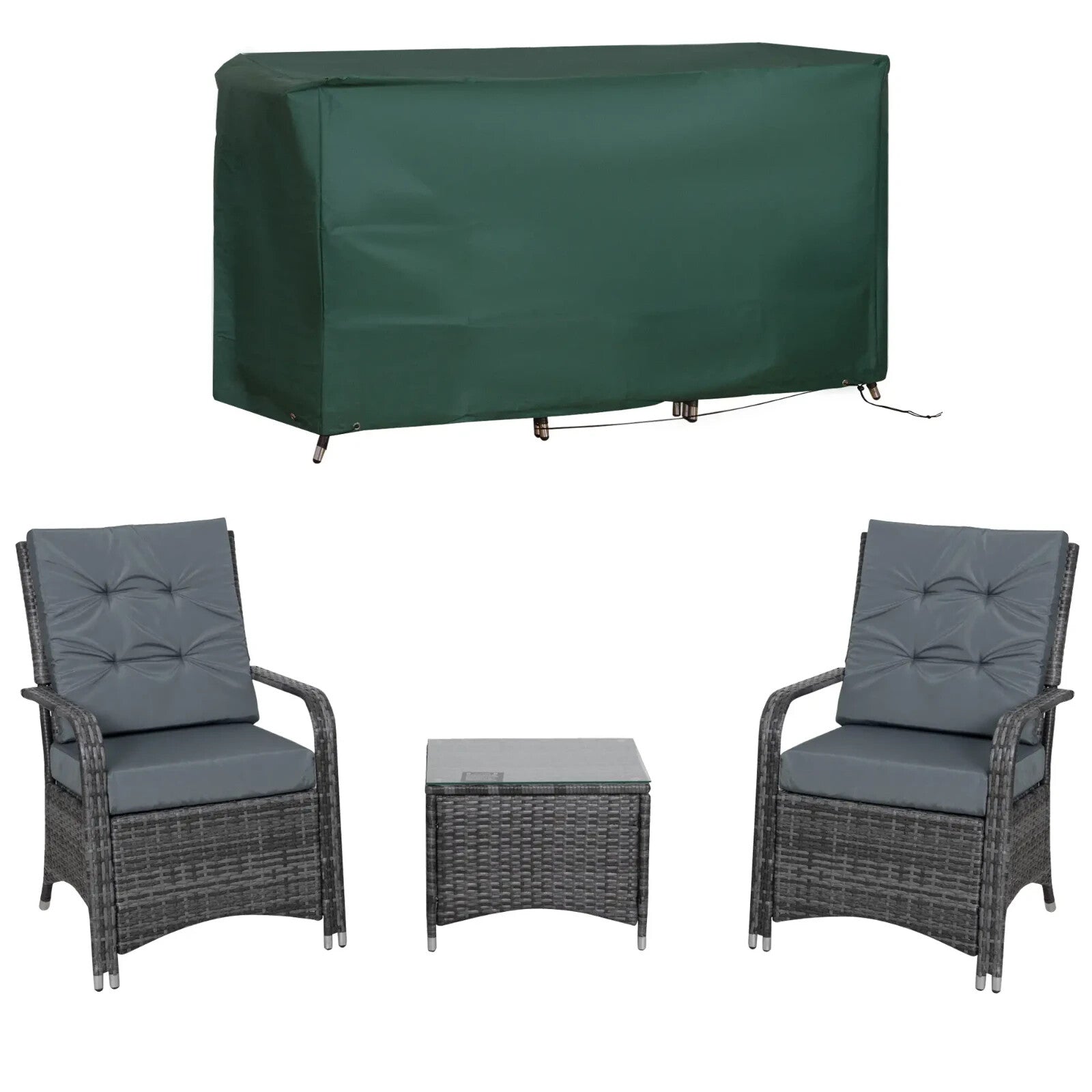 3 - Piece Rattan Bistro Set – Patio Table and Chairs with Steel Frame - Home and Garden Furniture Shop - rustic - furniture