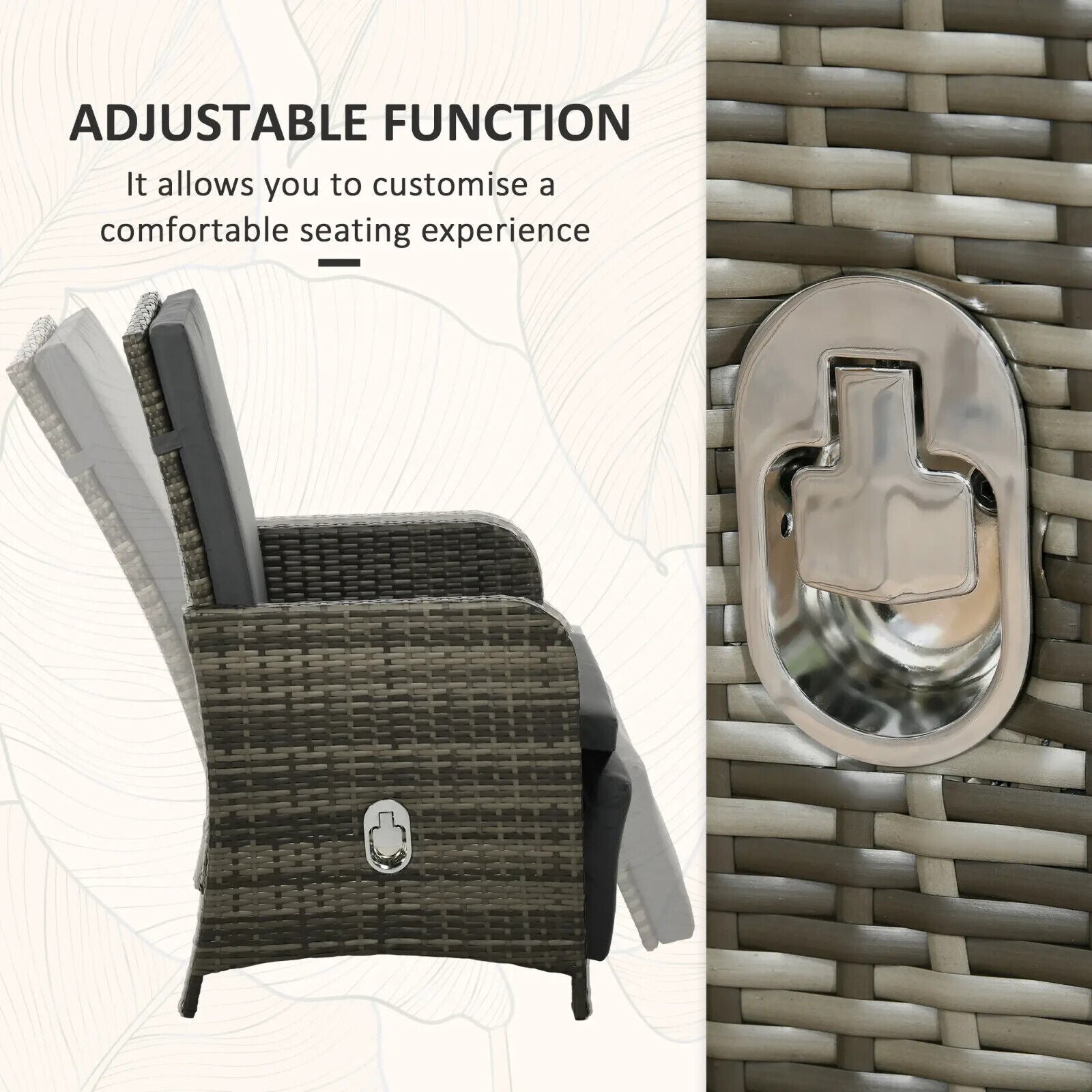 3 - Piece Rattan Bistro Set with Adjustable Backrests - Outdoor Garden Furniture - Home and Garden Furniture Shop - #rustic - furniture#