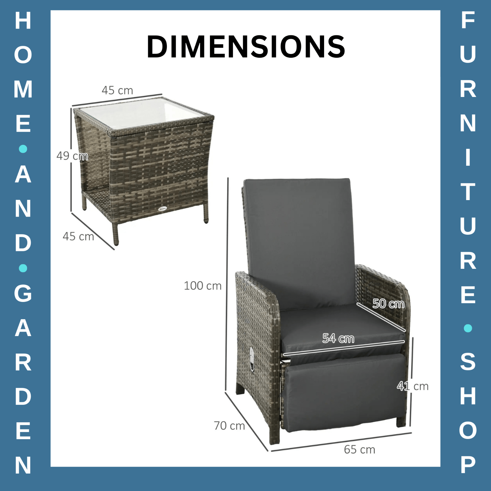 3 - Piece Rattan Bistro Set with Adjustable Backrests - Outdoor Garden Furniture - Home and Garden Furniture Shop - rustic - furniture