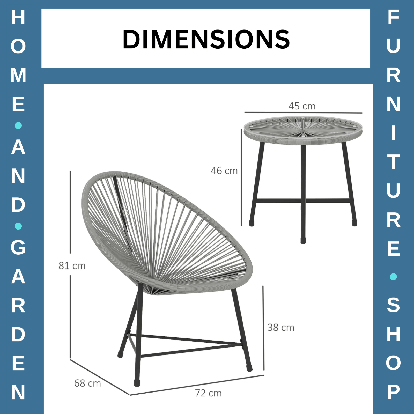 3 Piece Rattan Garden Bistro Set with Acapulco Chairs and Glass Top Table Grey - Home and Garden Furniture Shop - #rustic - furniture#