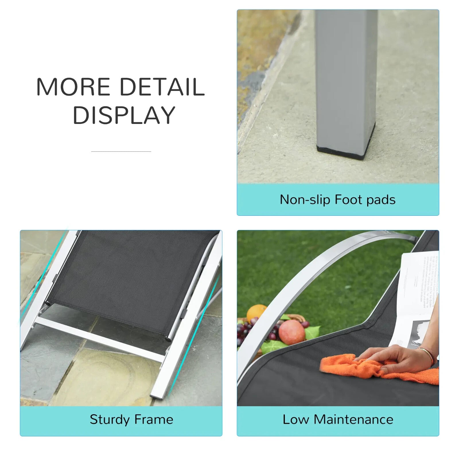 3 Piece Rattan Garden Lounger Set with Table Patio Sunbathing Recliner Chairs - Home and Garden Furniture Shop - rustic - furniture