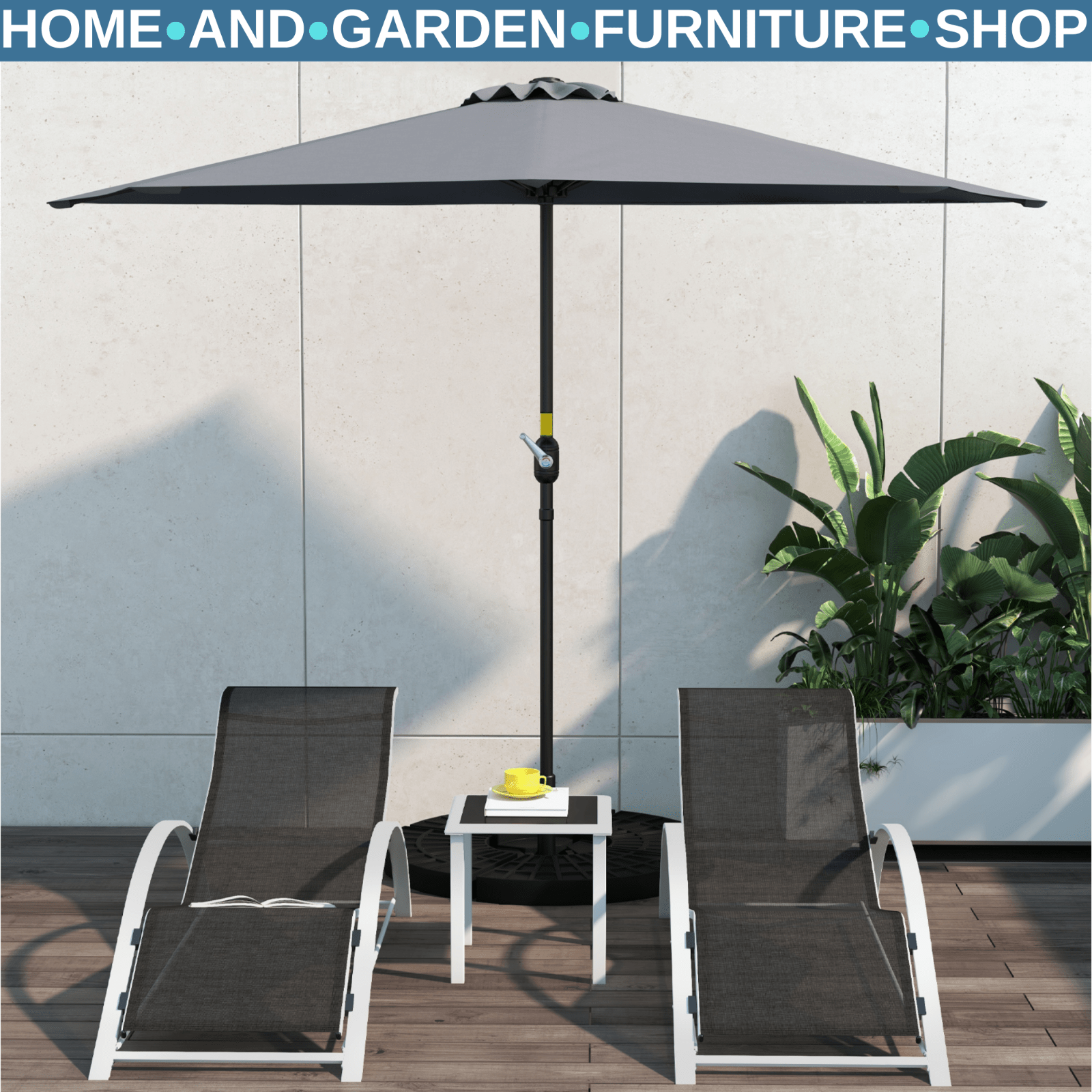 3 Piece Rattan Lounge Chair Set Garden Sunbathing Chairs With Side Table Black - Home and Garden Furniture Shop - #rustic - furniture#