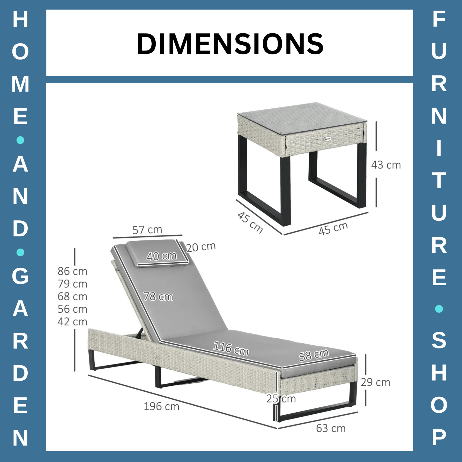 3 Piece Rattan Sun Lounger Set With Adjustable Recliner Chaise Lounge And Table - Home and Garden Furniture Shop - rustic - furniture