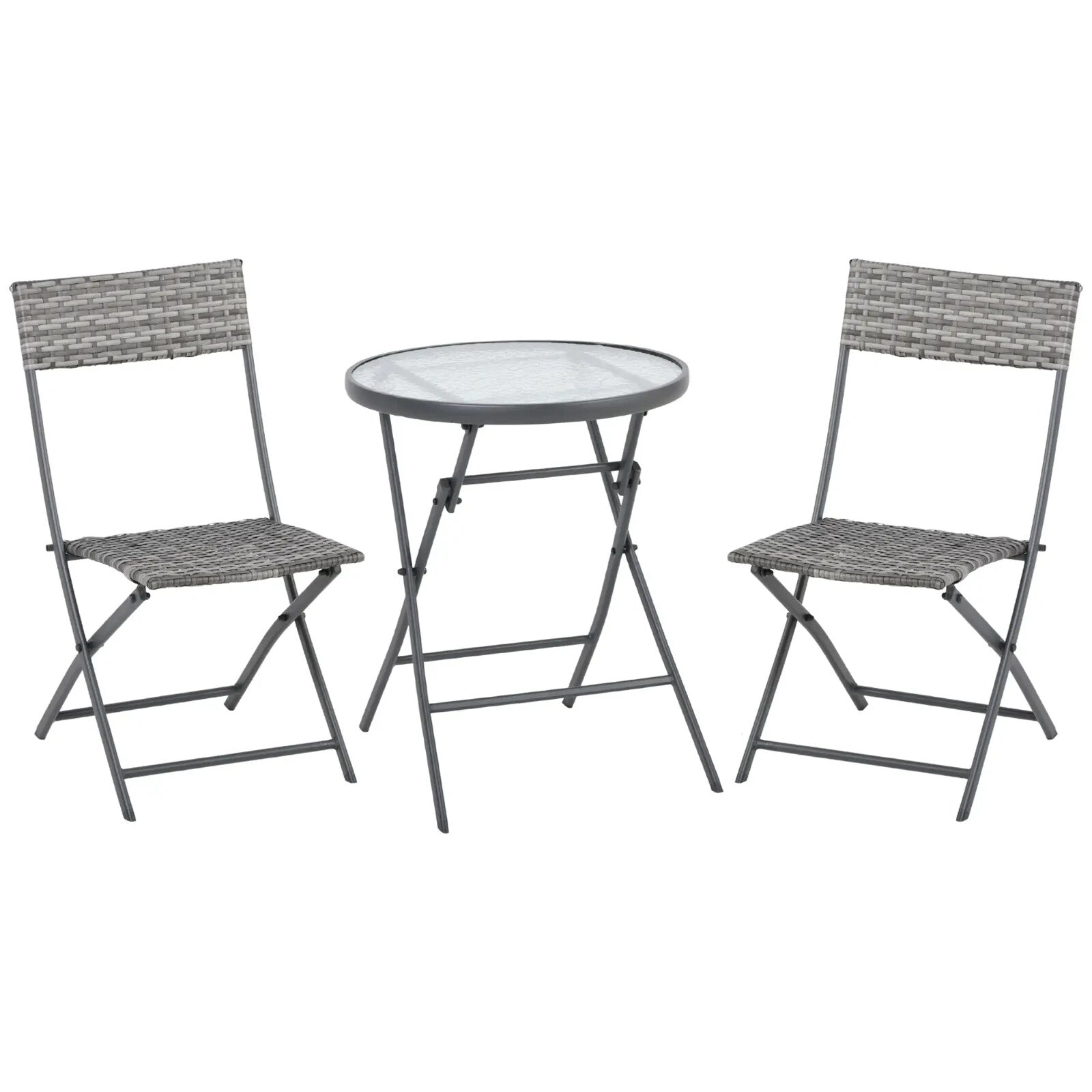 3 - Piece Wicker Bistro Set – Foldable Patio Table and Chairs for Outdoor Use - Home and Garden Furniture Shop - rustic - furniture