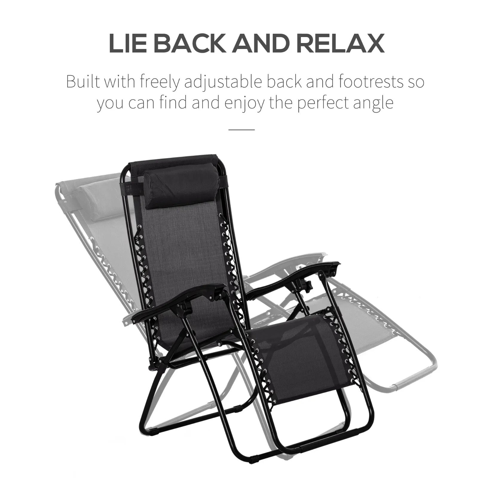 3 Pieces Folding Zero Gravity Chairs with Side Table Outdoor Garden Recliner Set - Home and Garden Furniture Shop - rustic - furniture