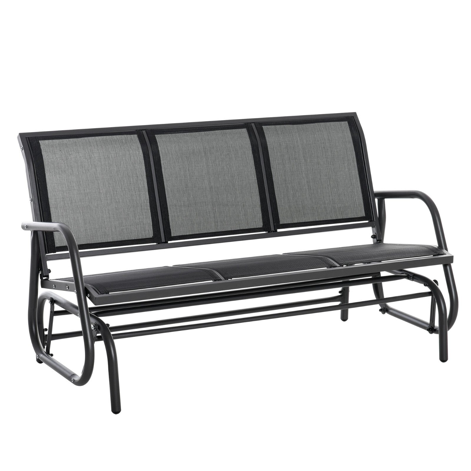 3 Seat Glider Rocking Chair Garden Bench Patio Furniture Texteline Fabric Seat - Home and Garden Furniture Shop - #rustic - furniture#