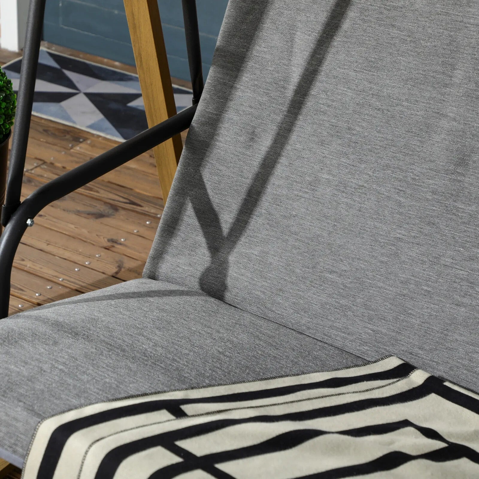 3 Seater Garden Swing Bench Adjustable Canopy Cushioned Seat Heavy Duty Swing - Home and Garden Furniture Shop - rustic - furniture