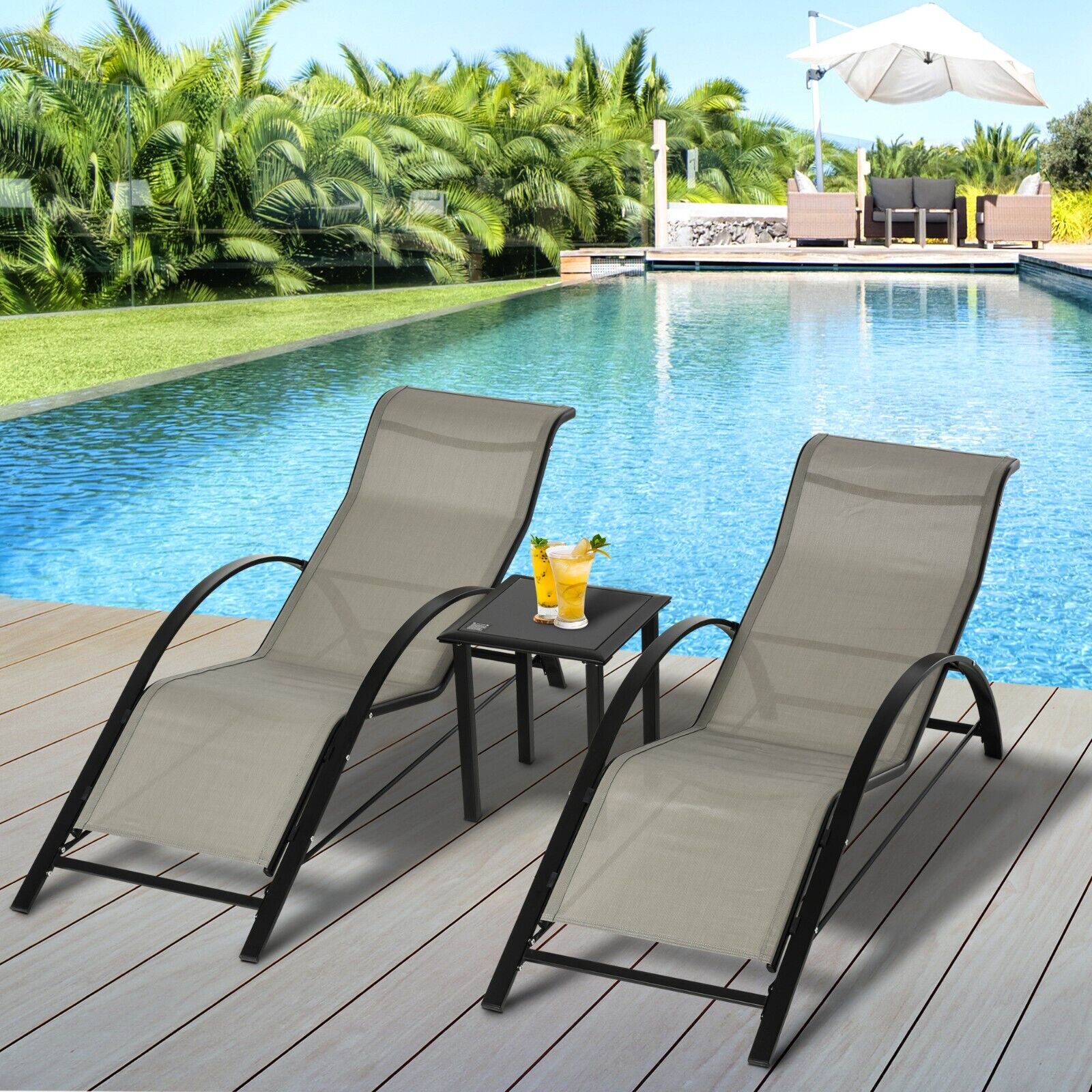 3 Seater Garden Swing Chair Outdoor Hammock w/ Adjustable Canopy & Cushion Seat - Home and Garden Furniture Shop - #rustic - furniture#